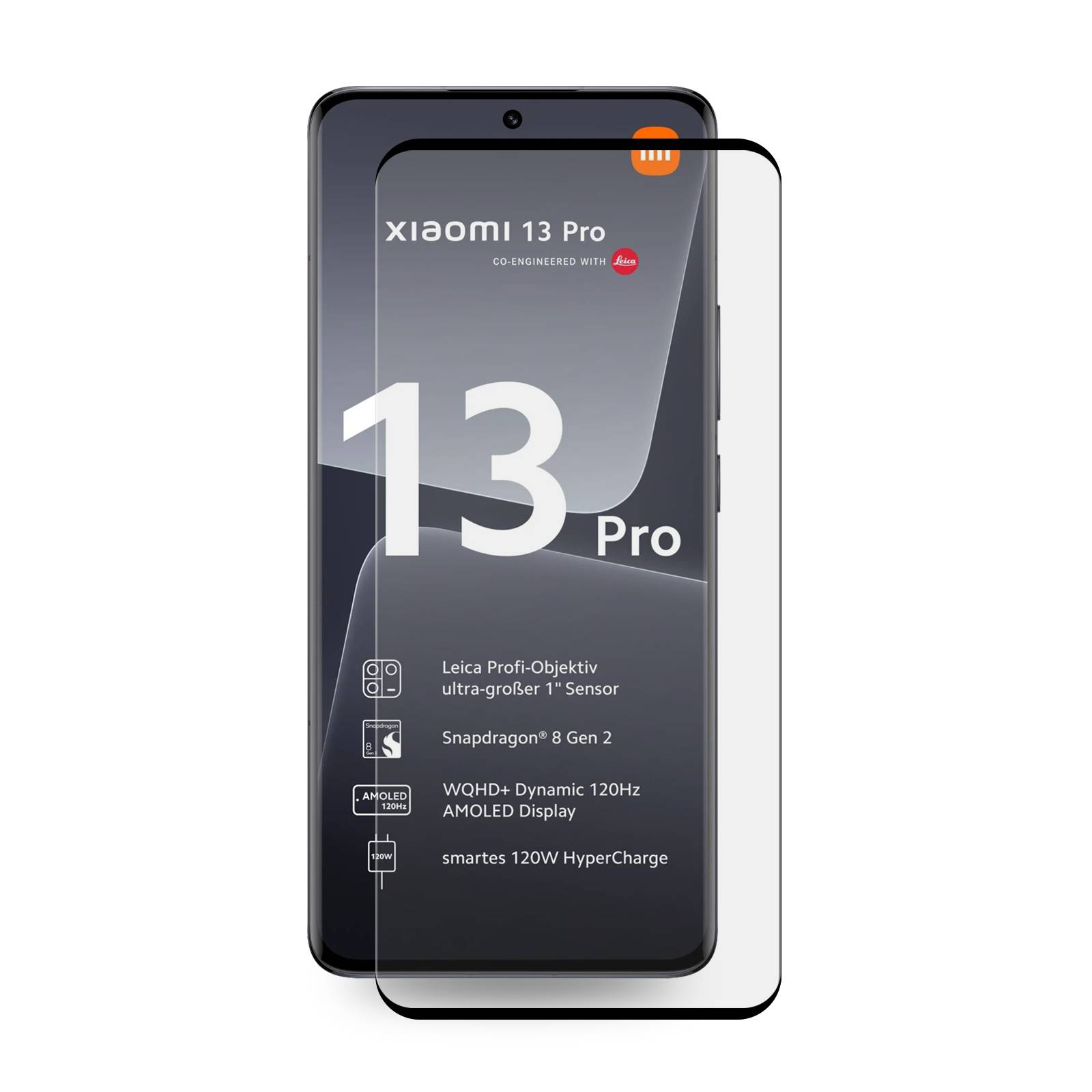 2x 9H Panzerglas für Xiaomi 13 Pro FULL CURVED Displayschutz Panzerfolie Schutzfolie Schutzglas DisplayglasHartglas echtes Tempered Sicherheitsglas