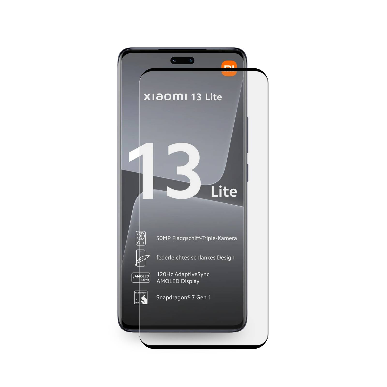 6x 9H Panzerglas für Xiaomi 13 Lite FULL CURVED Displayschutz Panzerfolie Schutzfolie Schutzglas DisplayglasHartglas echtes Tempered Sicherheitsglas