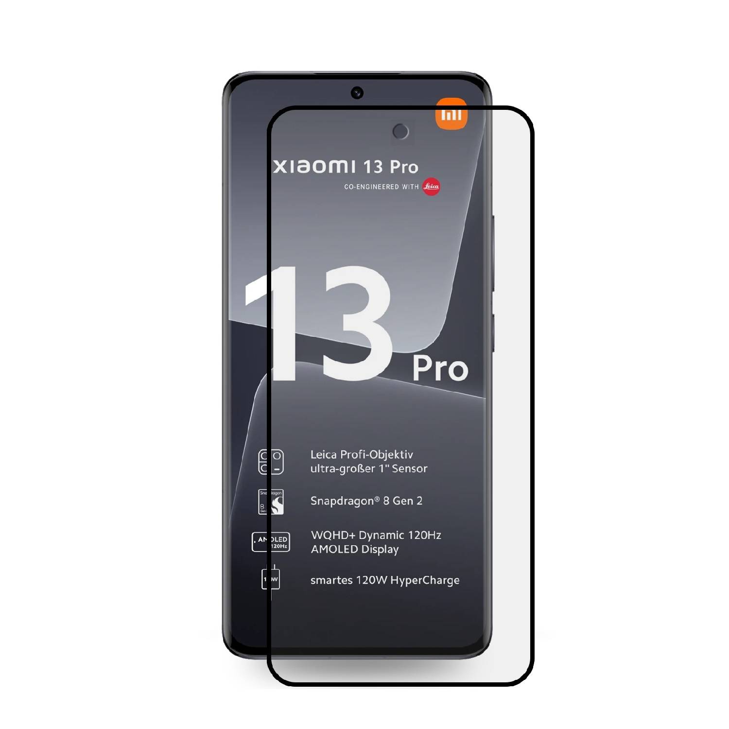 2x 9D Keramik-Glass für Xiaomi 13 Pro FULL COVER 3D KLAR Panzerfolie Displayschutz Schutzfolie Ceramic Screen-Protector