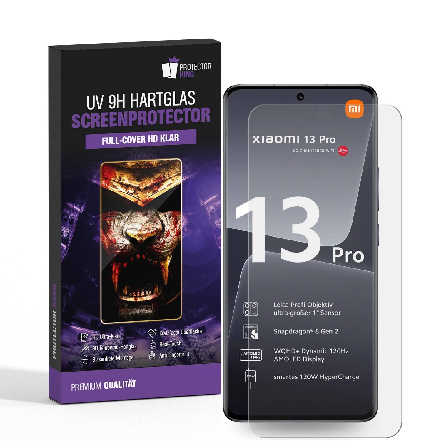Kopie von 2x UV Liquid 9H Panzerglas für Xiaomi 13 Lite FULL CURVED Schutzglas Displayschutz Panzerfolie Displayglas Echtes Tempered Hartglas