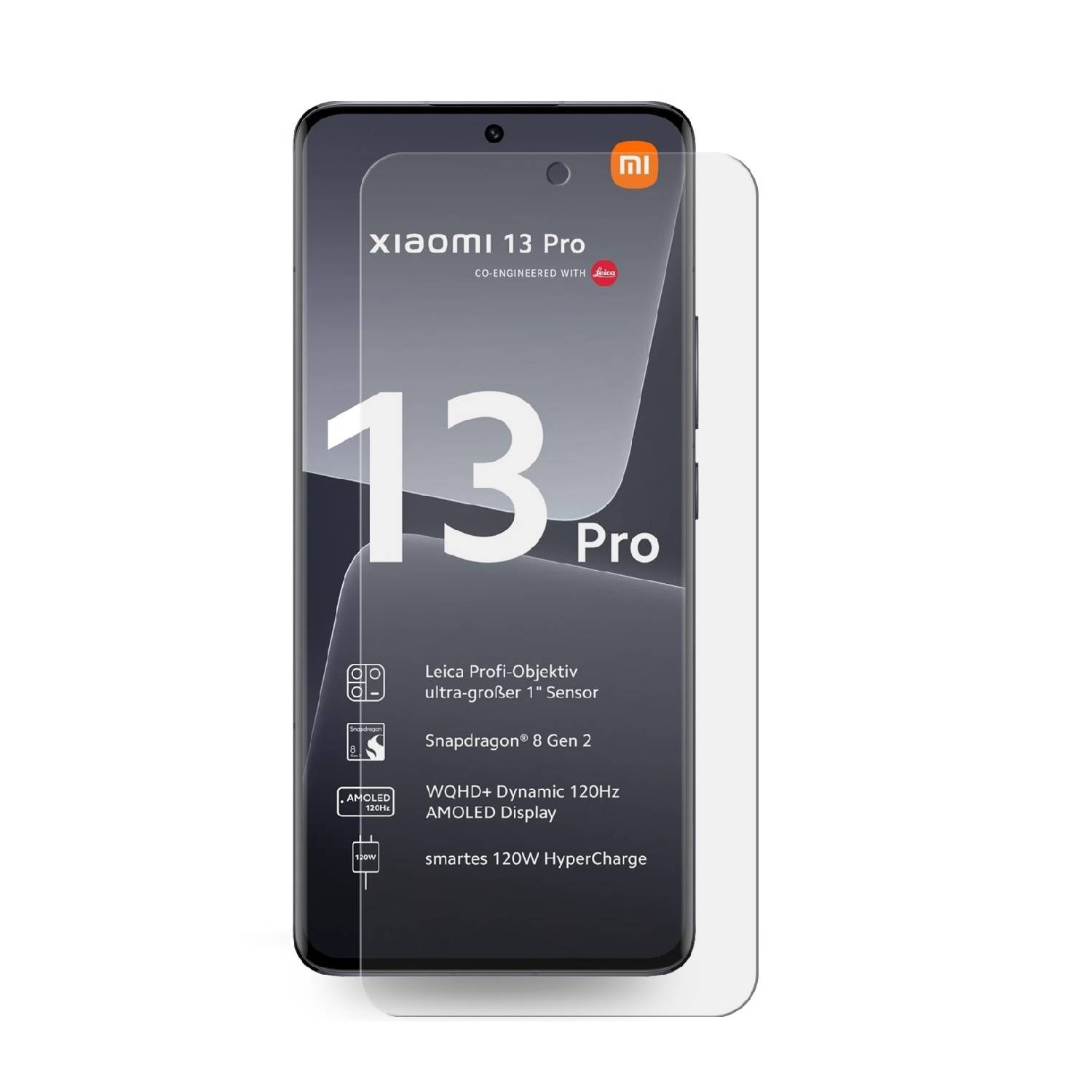 2x Panzerfolie für Xiaomi 13 Pro FULL CURVED Displayschutz Schutzfolie KLAR/ ANTI-SHOCK/ ANTI-KRATZ/ ANTI-BRUCH/ ANTI-SCHMUTZ