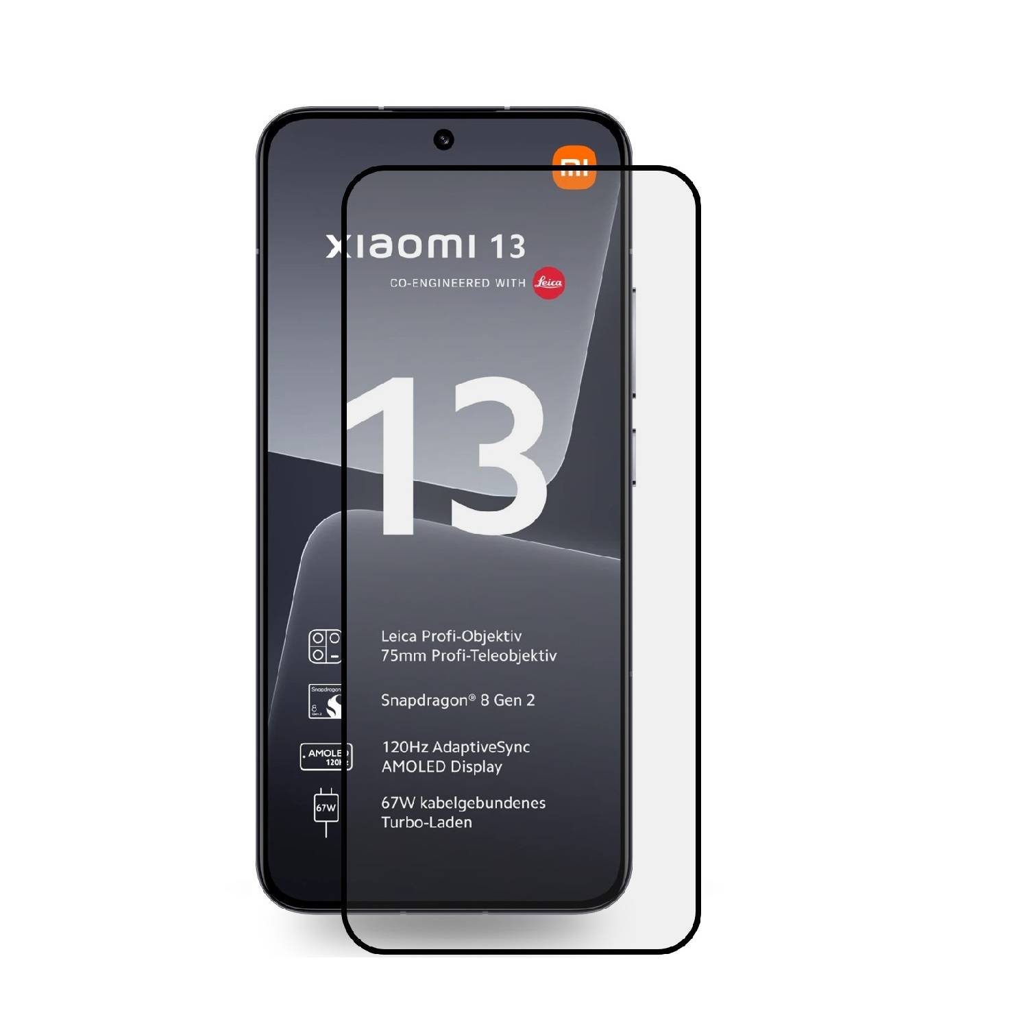 2x 9D Keramik-Glass für Xiaomi 13 FULL COVER 3D KLAR Panzerfolie Displayschutz Schutzfolie Ceramic Screen-Protector