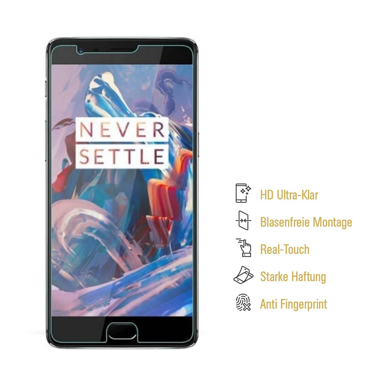 4x Displayschutzfolie für OnePlus 3T Displayfolie Schutzfolie Folie HD KLAR