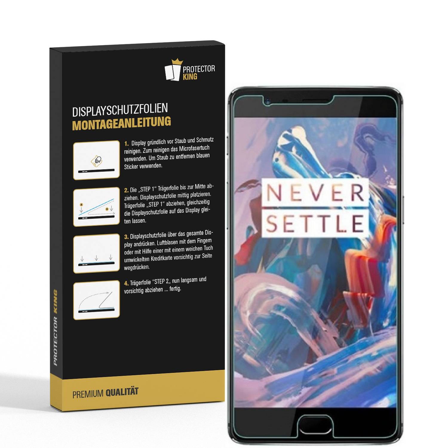 4x Displayschutzfolie für OnePlus 3T Displayfolie Schutzfolie Folie HD KLAR