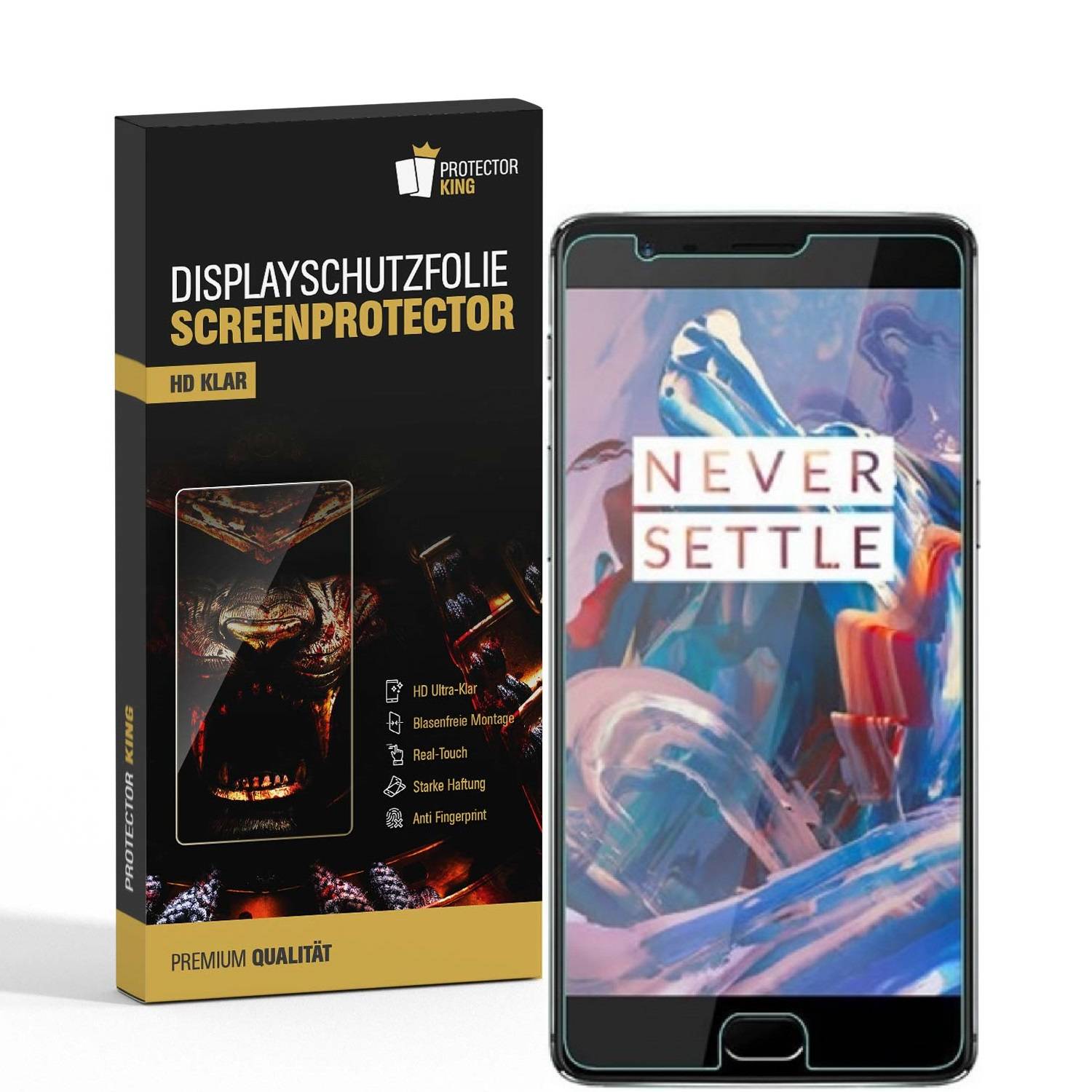 2x Displayschutzfolie für OnePlus 3T Displayfolie Schutzfolie Folie HD KLAR