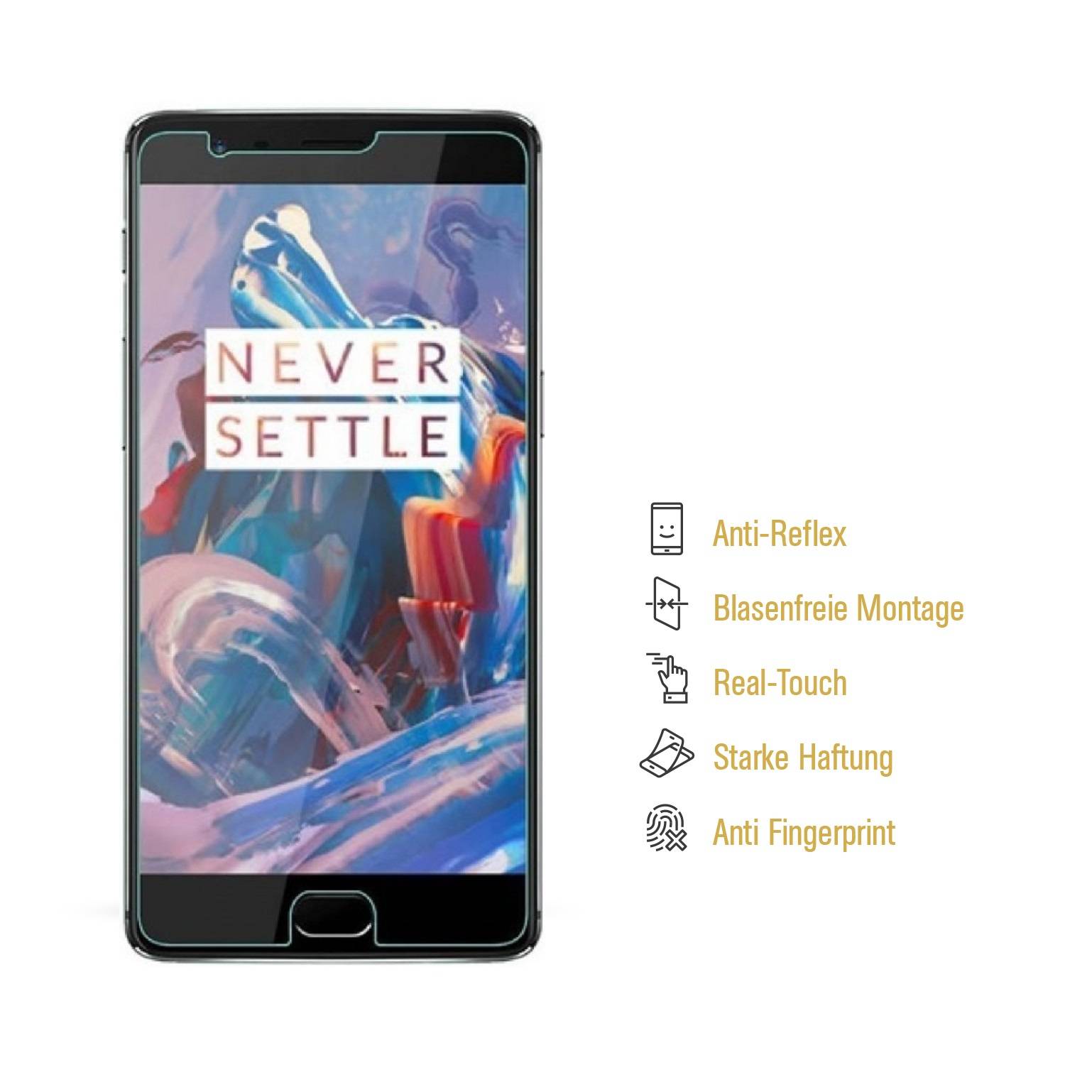 6x Displayschutzfolie für OnePlus 3 3T ANTI-REFLEX Schutzfolie Displayfolie MATT