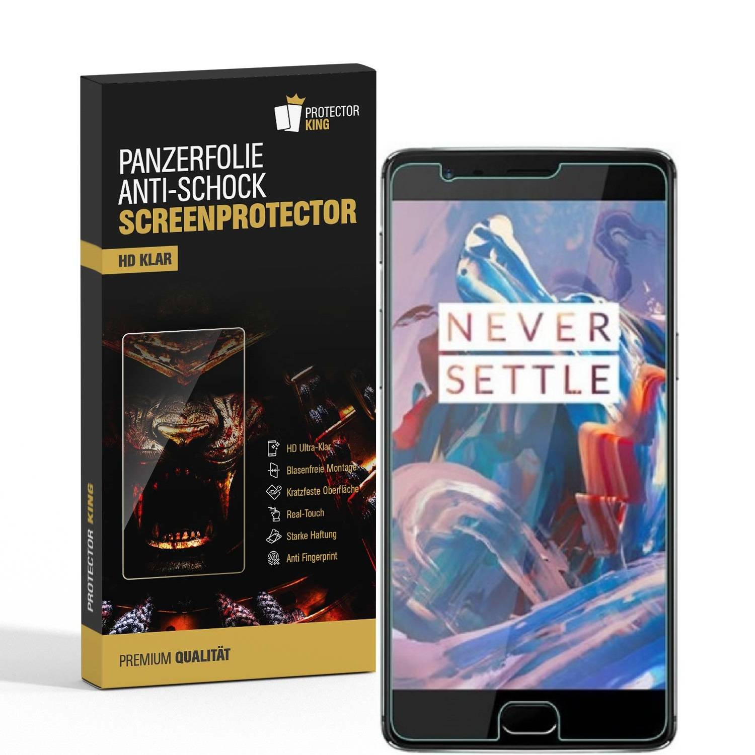 6x Panzerfolie für OnePlus 3 3T ANTI-SCHOCK Displayschutzfolie Displayfolie KLAR
