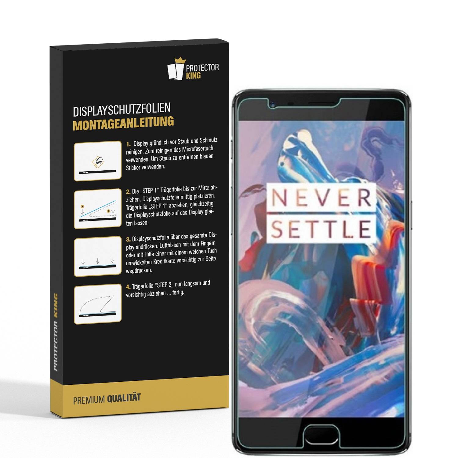 3x Panzerfolie für OnePlus 3 3T ANTI-SCHOCK Displayschutzfolie Displayfolie KLAR