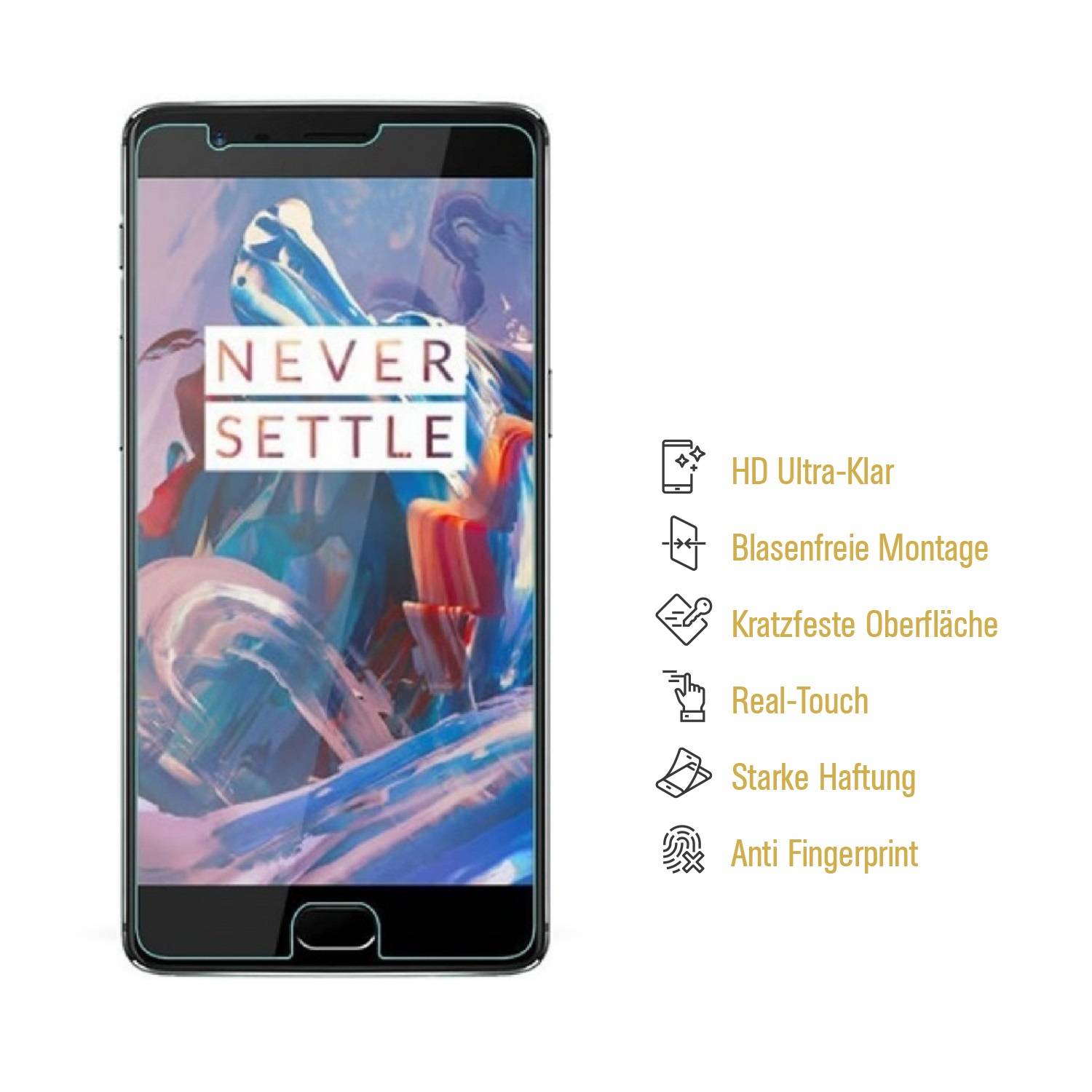 2x Panzerfolie für OnePlus 3 3T ANTI-SCHOCK Displayschutzfolie Displayfolie KLAR