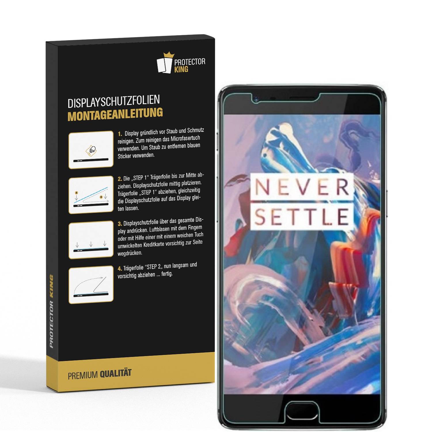 2x Panzerfolie für OnePlus 3 3T ANTI-SCHOCK Displayschutzfolie Schutzfolie MATT