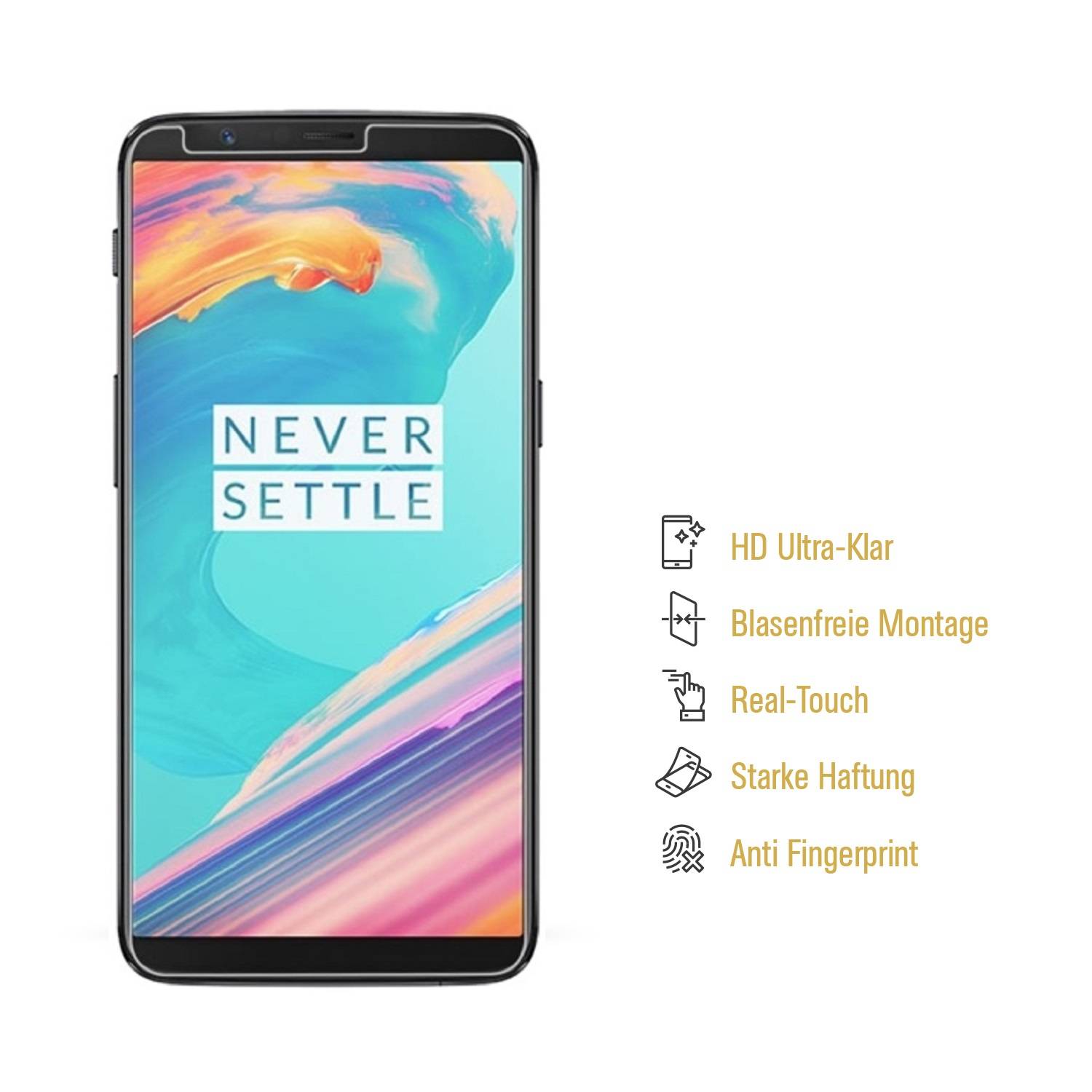 2x Displayfolie für OnePlus 5T Displayschutzfolie Schutzfolie ULTRA HD KLAR