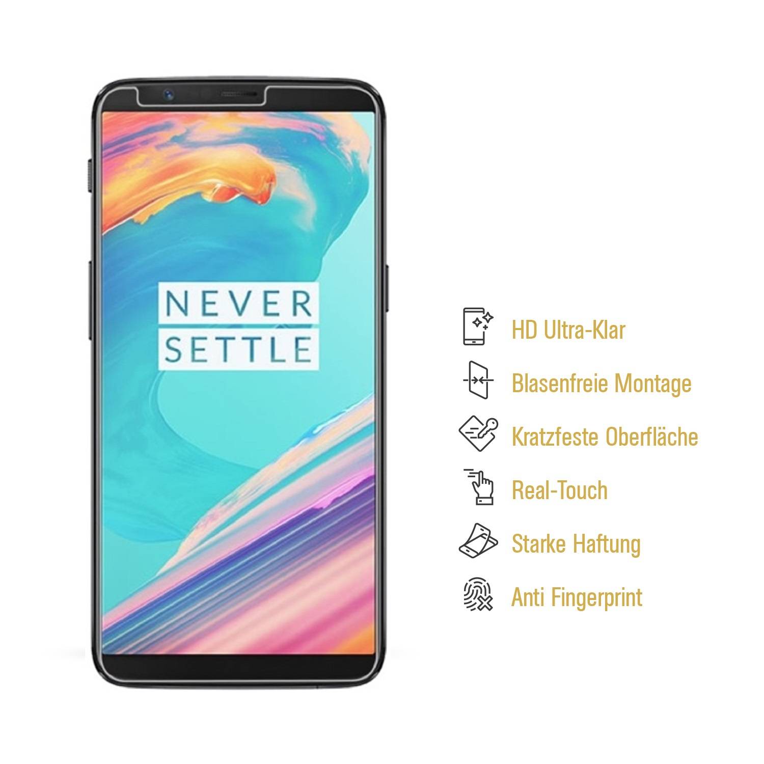 6x Panzerfolie für OnePlus 5T ANTI-SCHOCK Displayschutzfolie Displayfolie KLAR