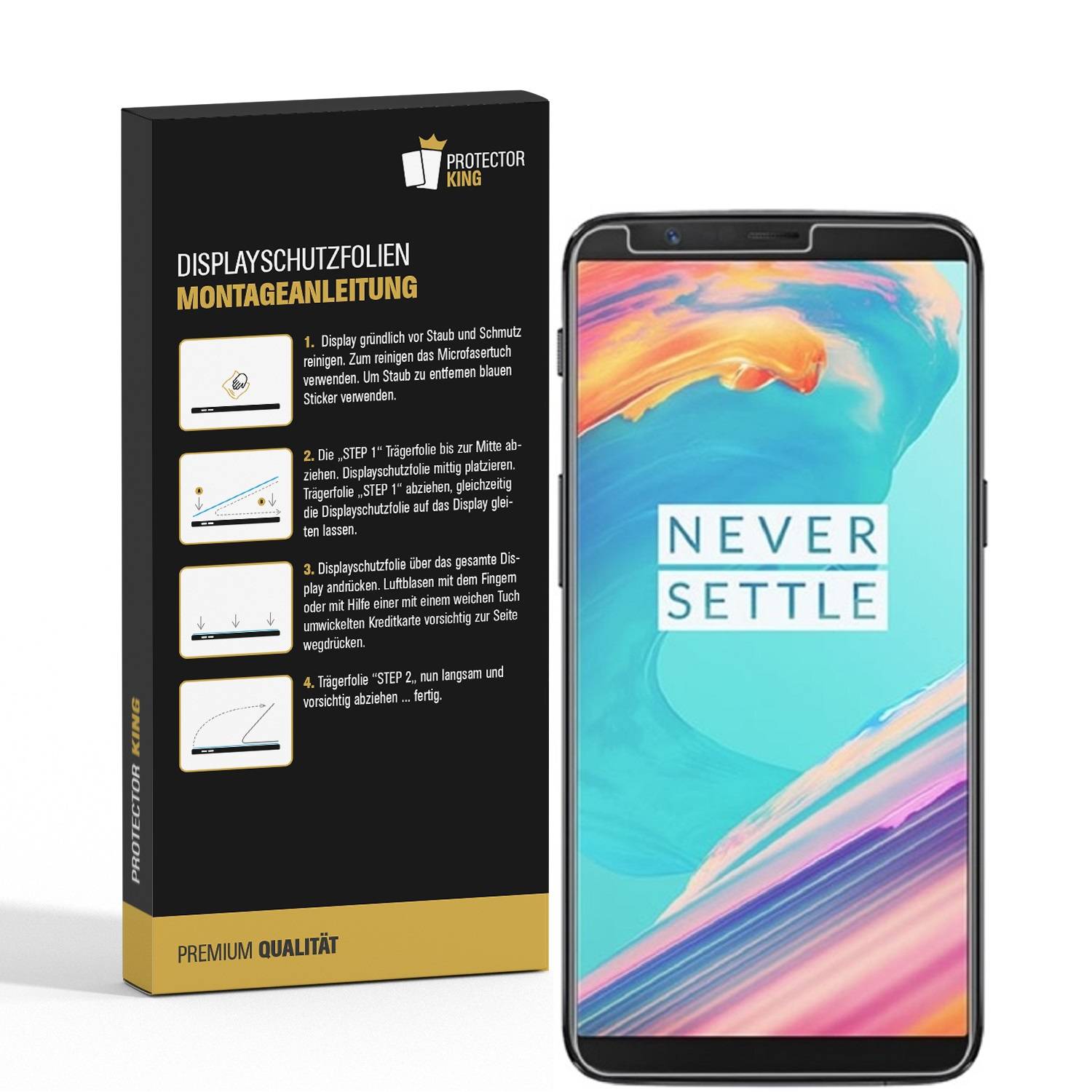 2x Panzerfolie für OnePlus 5T ANTI-SCHOCK Displayschutzfolie Displayfolie MATT