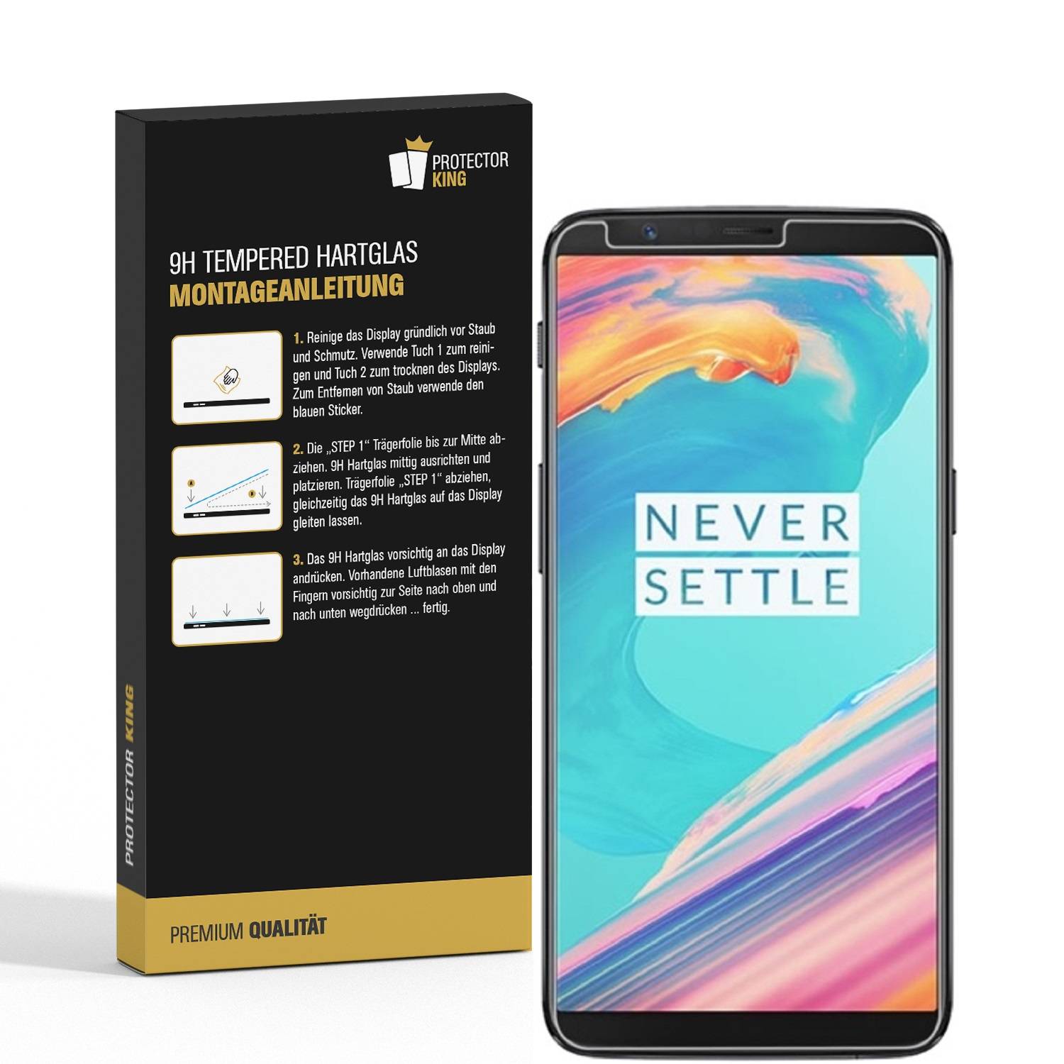 2x 9H Hartglas für OnePlus 5T Panzerfolie Displayschutz Schutzfolie Glasfolie KLAR Panzerglas Schutzglas