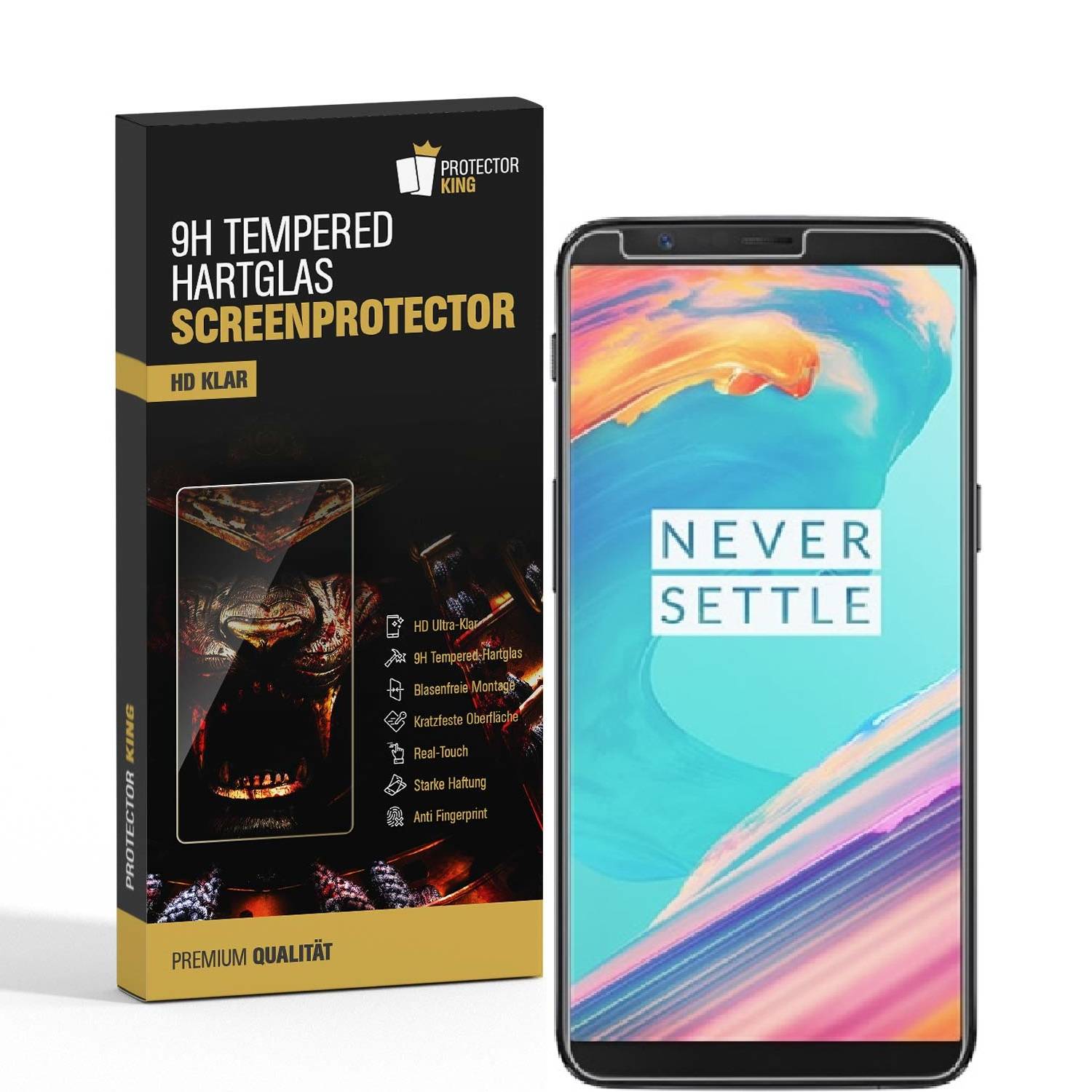 2x 9H Hartglas für OnePlus 5T Panzerfolie Displayschutz Schutzfolie Glasfolie KLAR Panzerglas Schutzglas