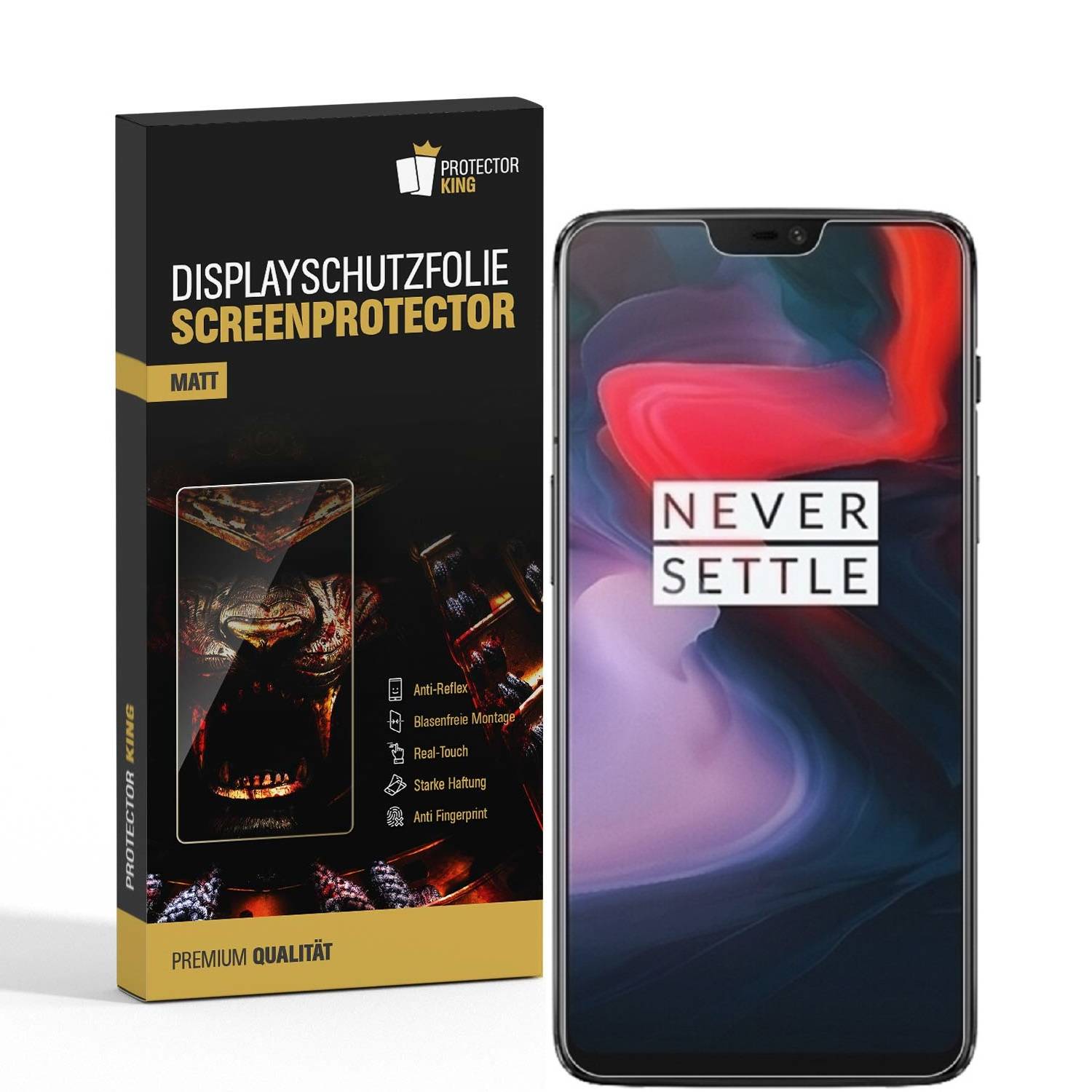 6x Displayfolie für OnePlus 6 ANTI-REFLEX Displayschutzfolie Schutzfolie MATT