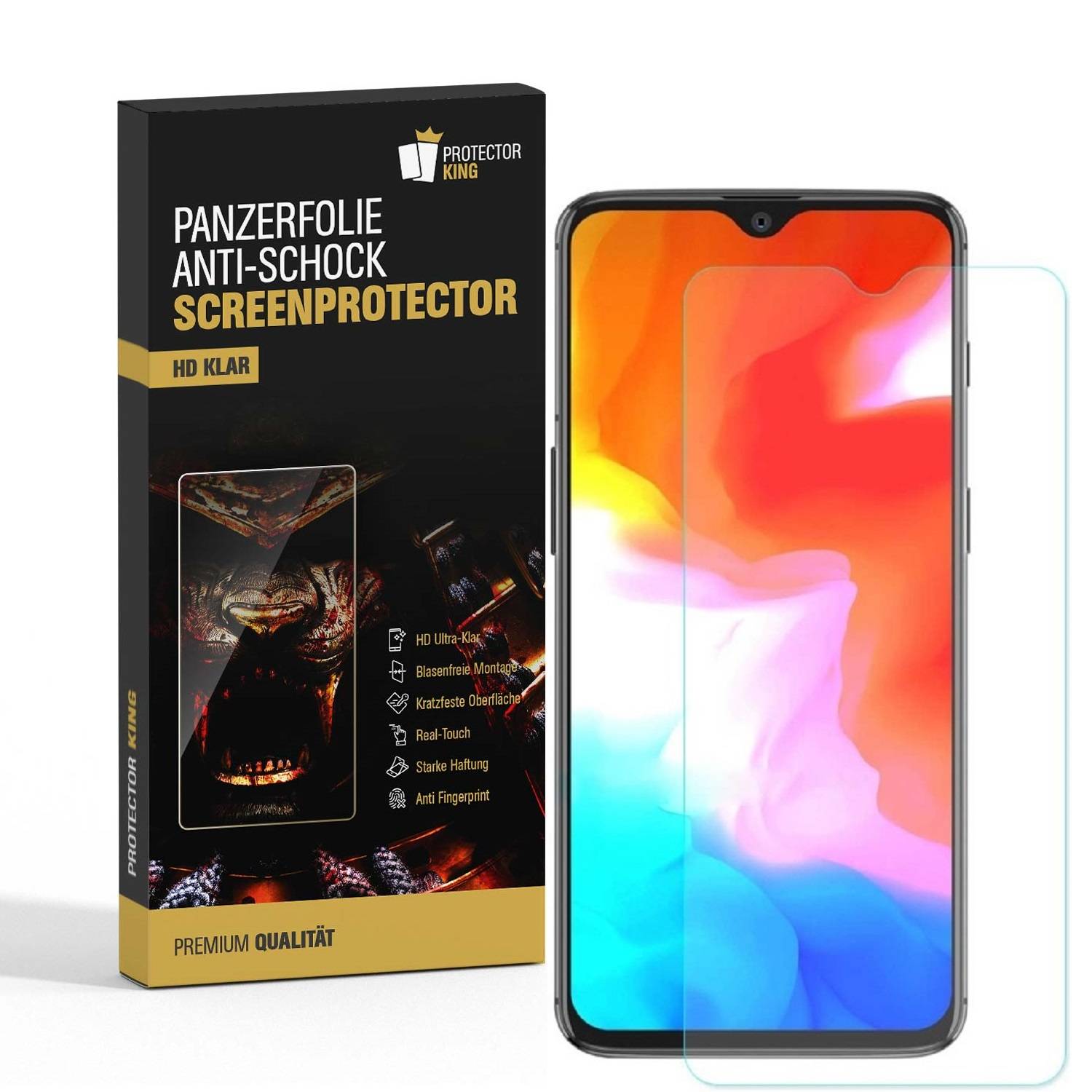 3x Panzerfolie für OnePlus 6T ANTI-SCHOCK Displayschutzfolie Displayfolie HD KLAR
