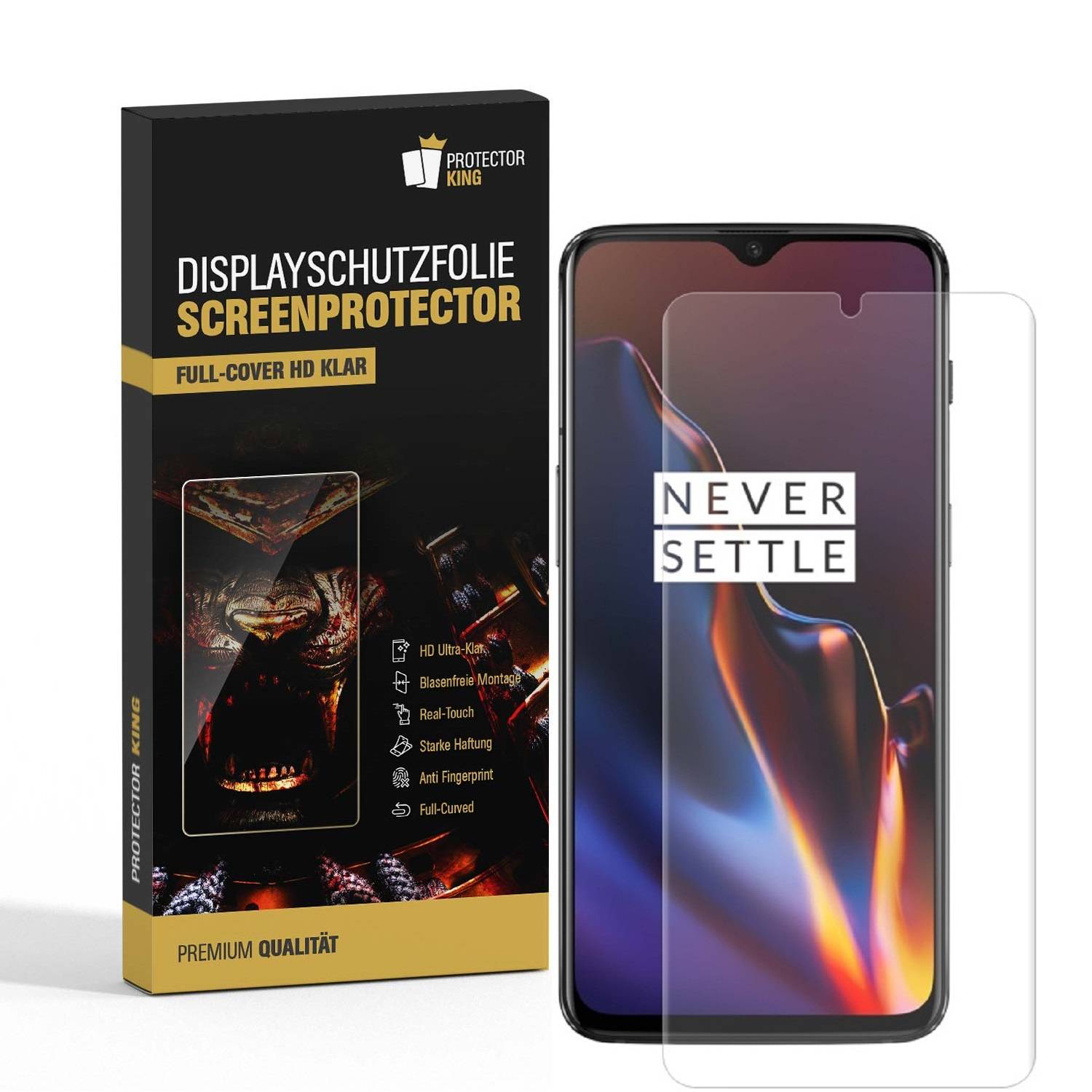 2x Displayfolie für OnePlus 7T FULL COVER Displayschutzfolie HD KLAR