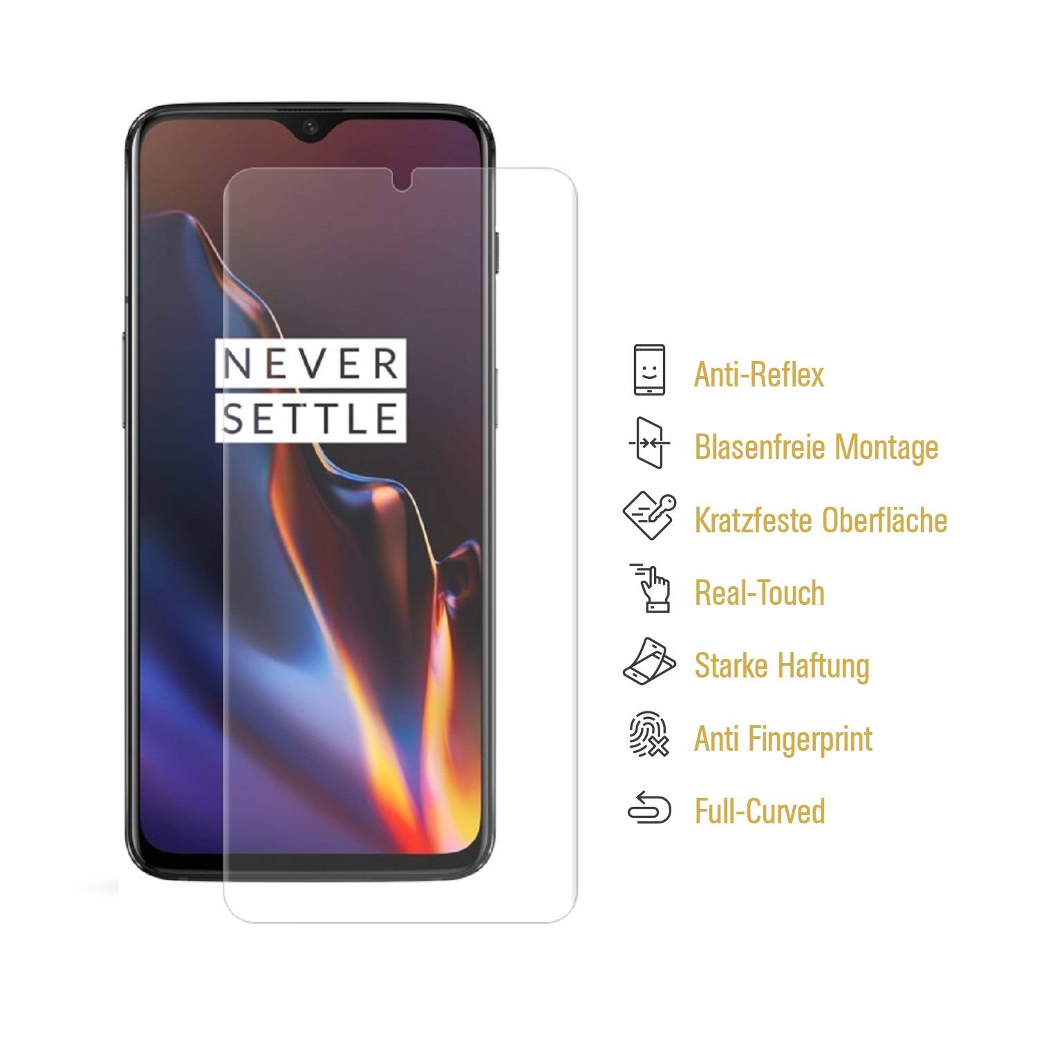 4x Panzerfolie für OnePlus 7T FULL COVER Displayschutzfolie ANTI-SCHOCK MATT