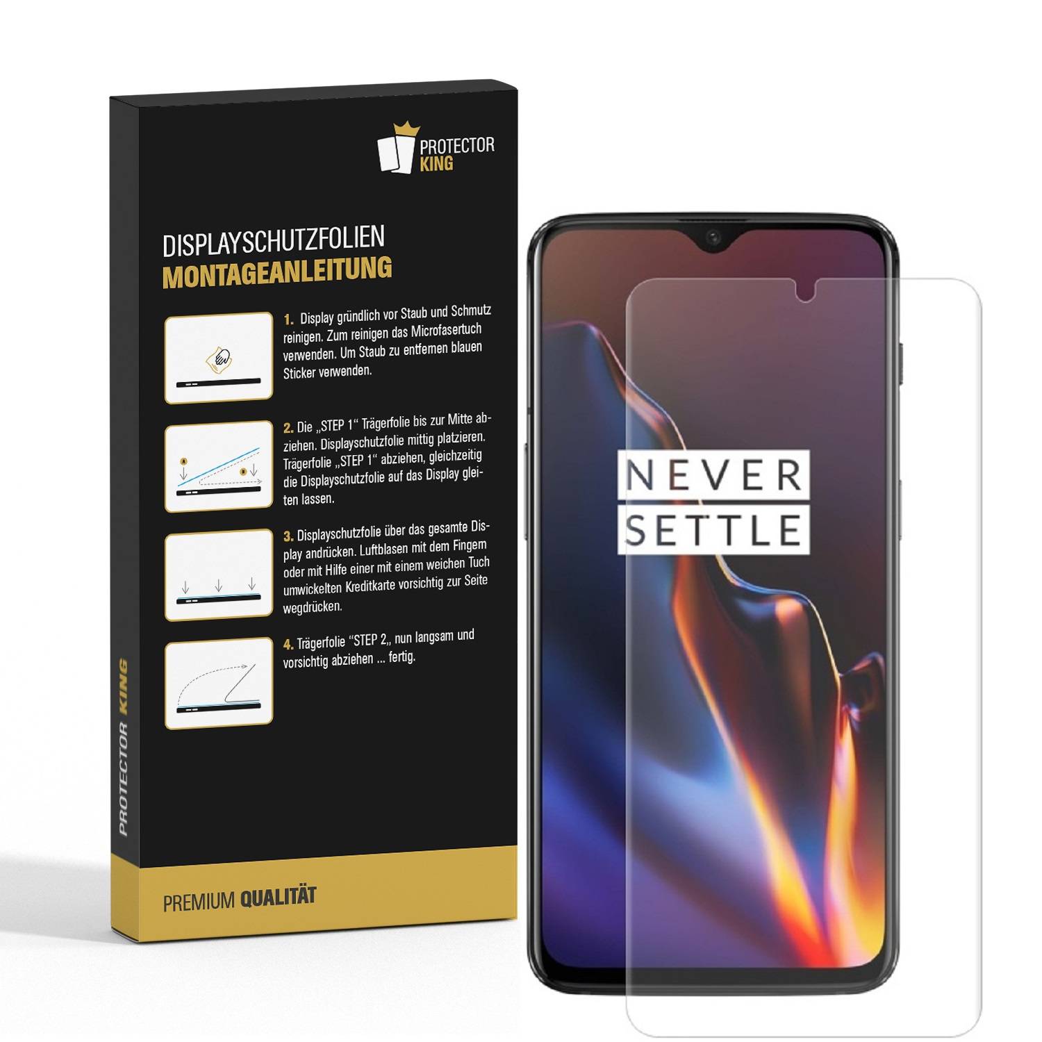 4x Panzerfolie für OnePlus 7 FULL COVER Displayschutzfolie ANTI-SCHOCK HD MATT