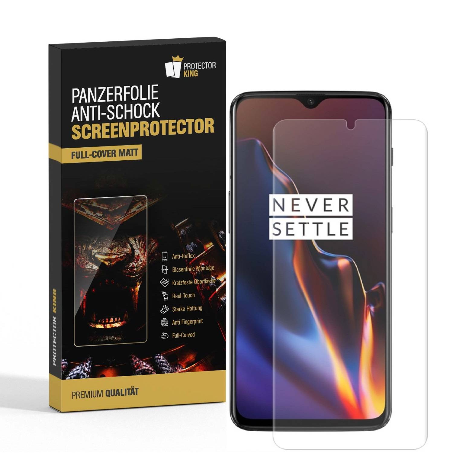 3x Panzerfolie für OnePlus 7T FULL COVER Displayschutzfolie ANTI-SCHOCK MATT
