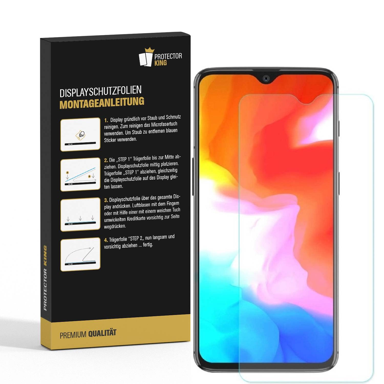 2x Panzerfolie für OnePlus 6T ANTI-SCHOCK Displayschutzfolie Displayfolie MATT