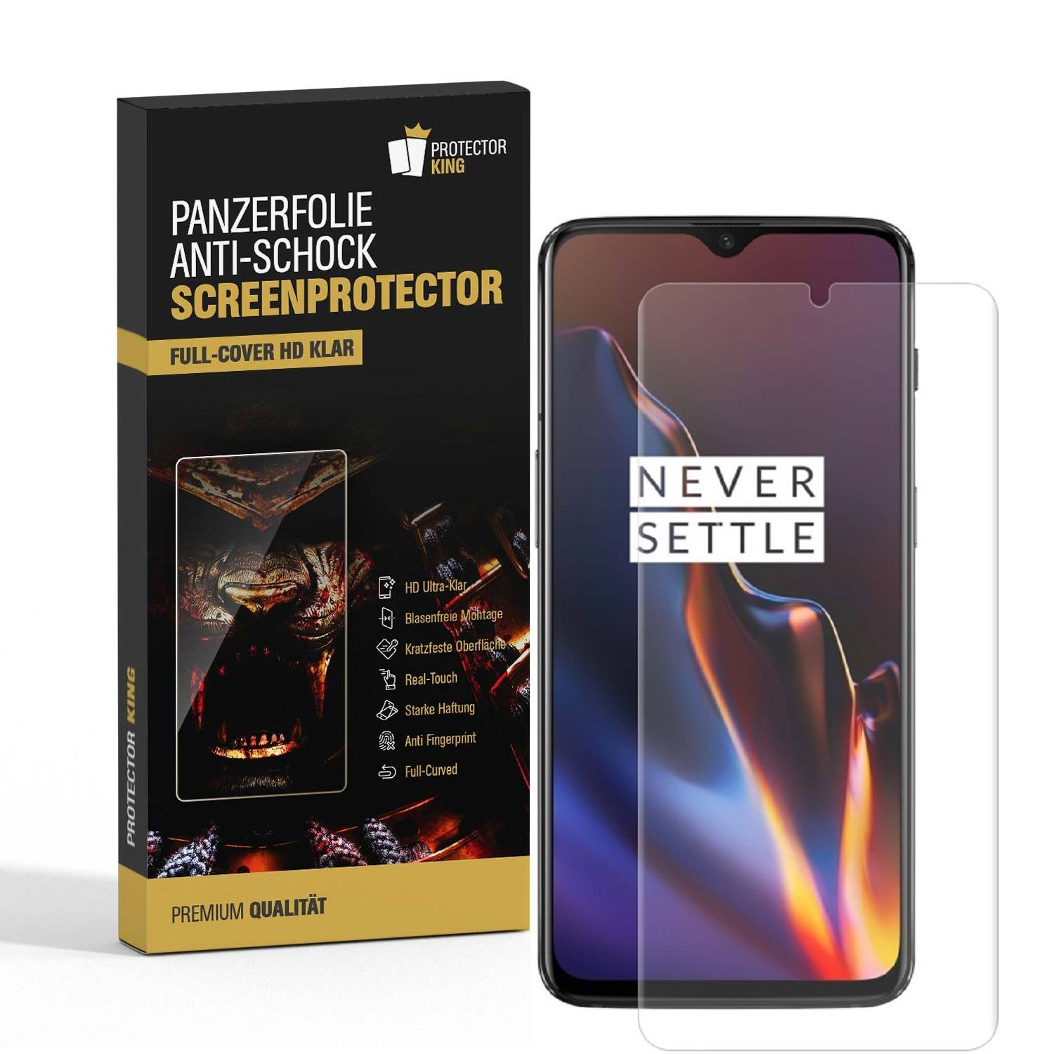 6x Panzerfolie für OnePlus 7 FULL COVER Displayschutzfolie ANTI-SCHOCK HD KLAR