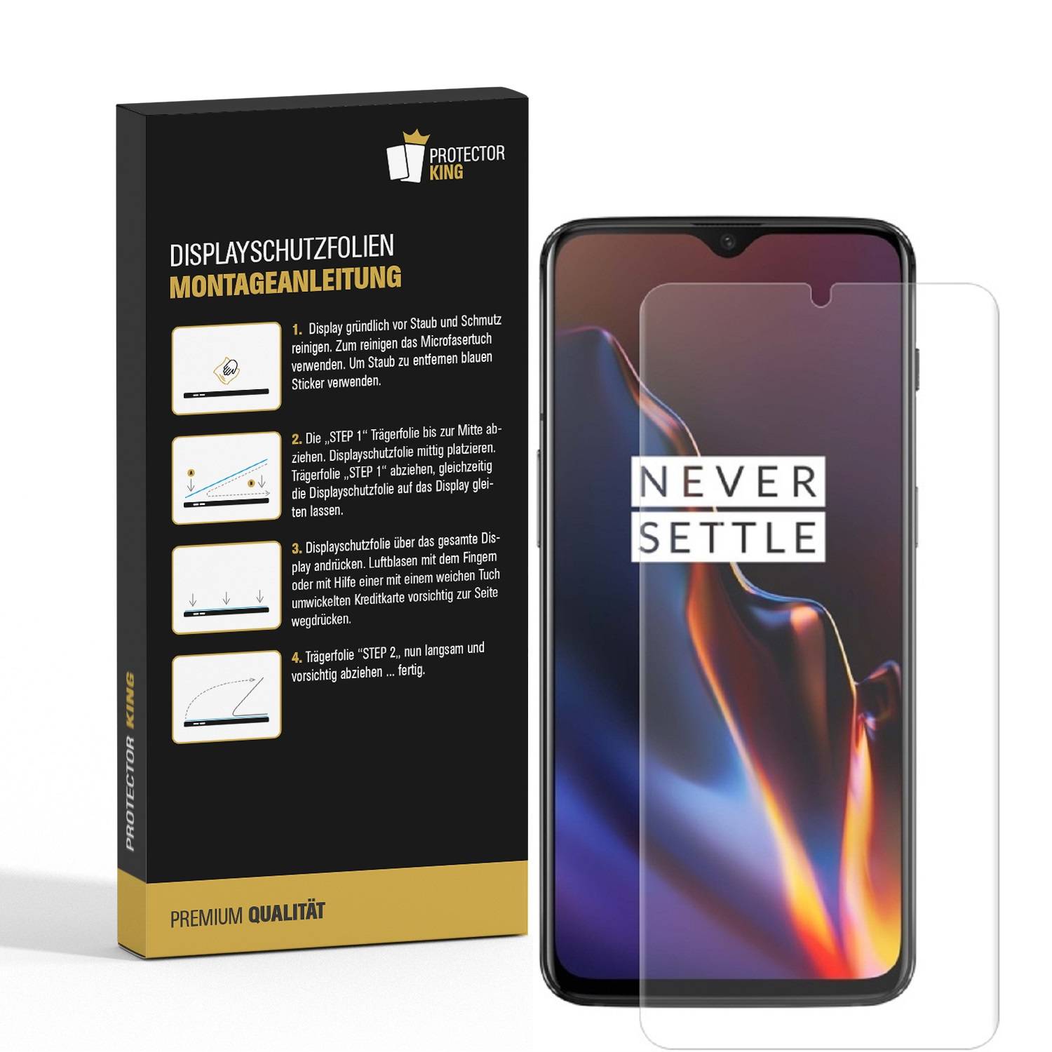 4x Panzerfolie für OnePlus 7 FULL COVER Displayschutzfolie ANTI-SCHOCK HD KLAR