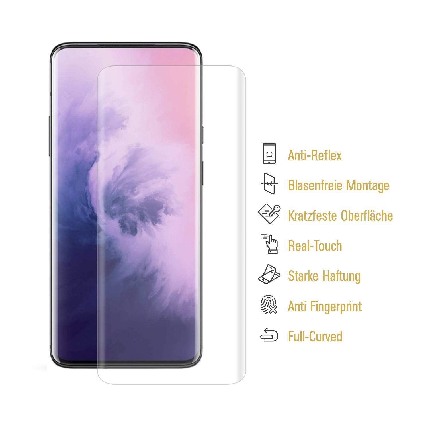 2x Panzerfolie für OnePlus 7 Pro FULL COVER Displayfolie Displayschutzfolie MATT