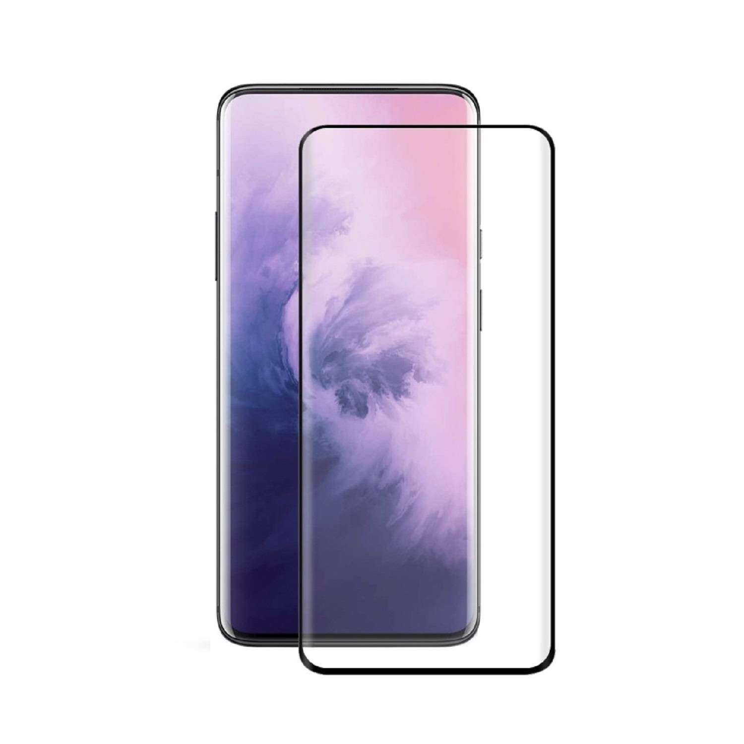 4x 9H Hartglas für OnePlus 7T Pro FULL CURVED Schutzglas Schutzfolie Displayschutz Panzerfolie SW KLAR Panzerglas Tempered echtes Displayglas