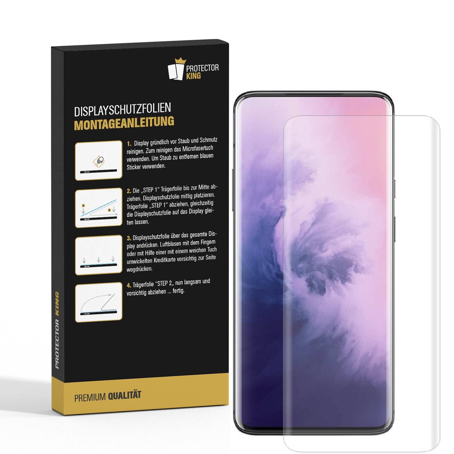 6x Displayfolie für OnePlus 7T Pro FULL COVER Displayschutzfolie HD KLAR