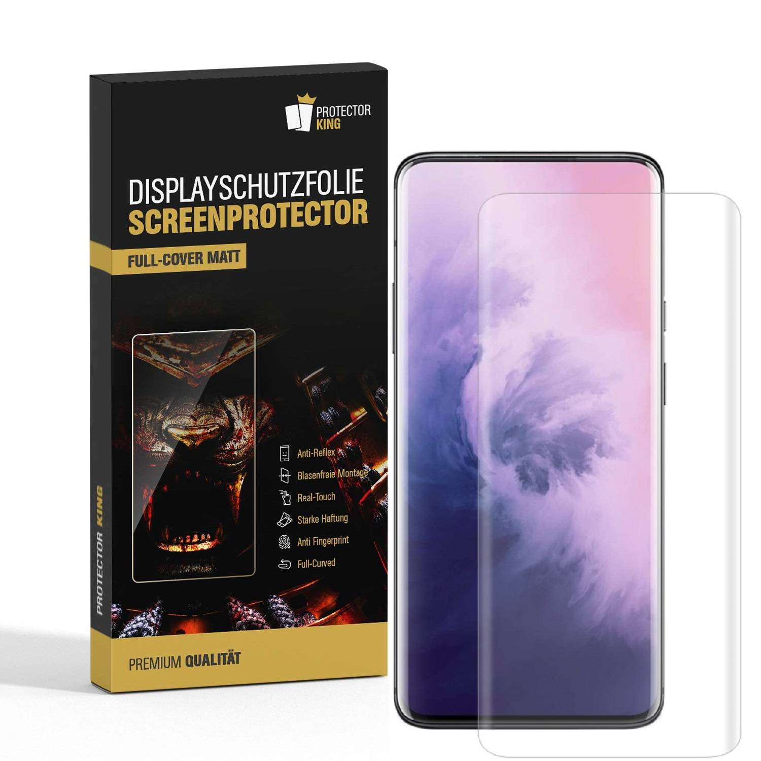 6x Displayfolie für OnePlus 7T Pro FULL COVER Displayschutzfolie ANTI-REFLEX MATT