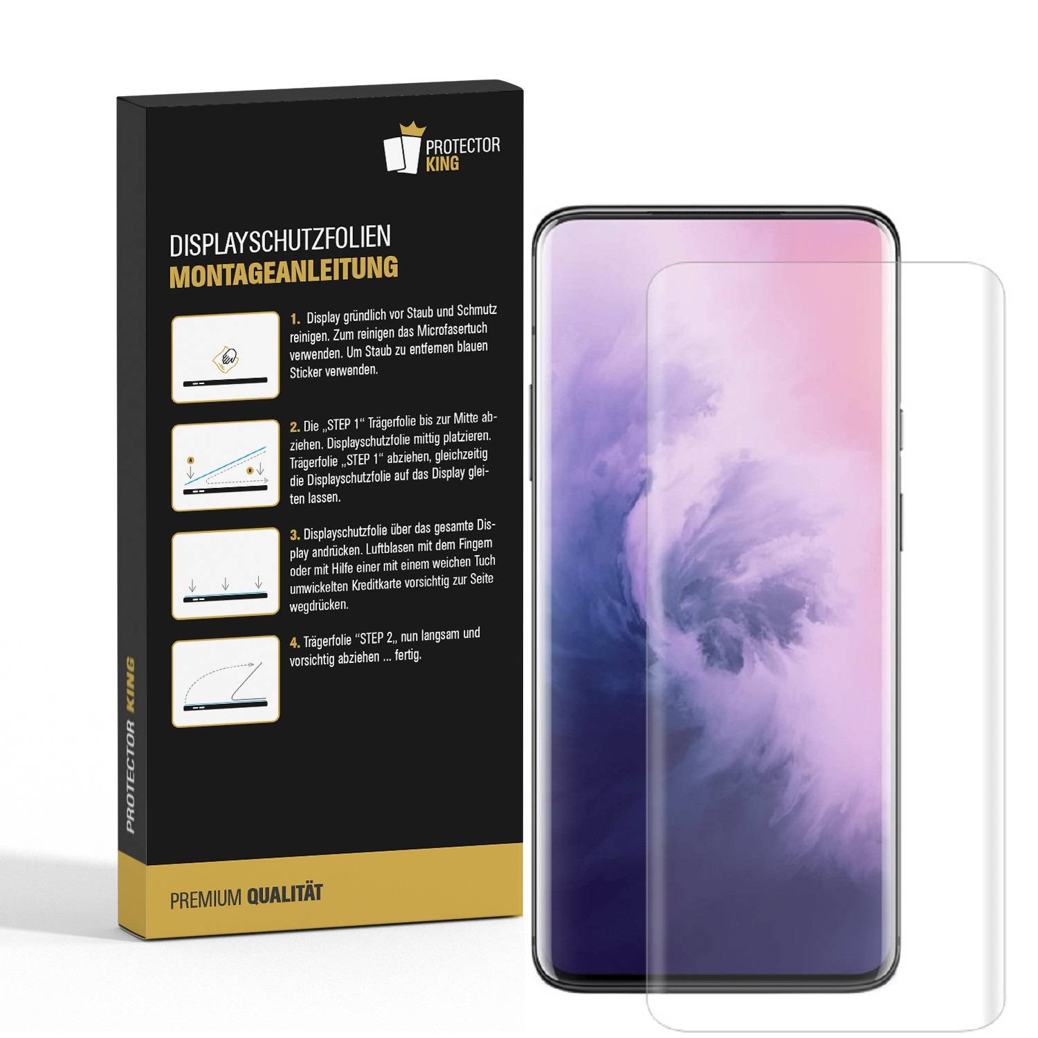 3x Displayfolie für OnePlus 7 Pro FULL COVER Displayschutzfolie ANTI-REFLEX MATT