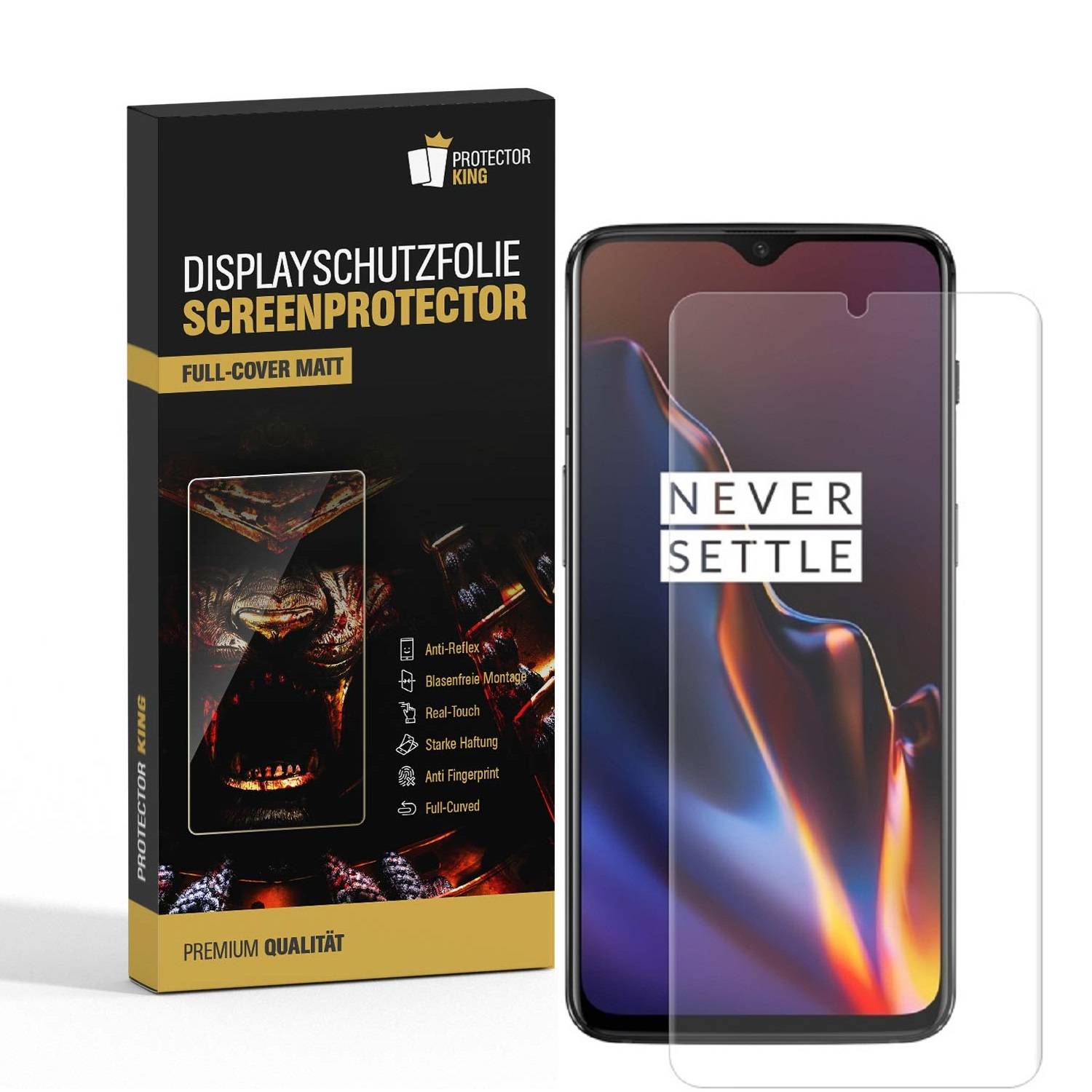 1x Displayfolie für OnePlus 7 FULL COVER Displayschutzfolie ANTI-REFLEX MATT