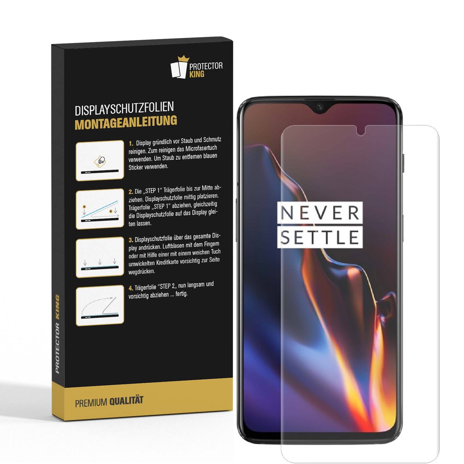 4x Displayfolie für OnePlus 7 FULL COVER Displayschutzfolie ANTI-REFLEX MATT