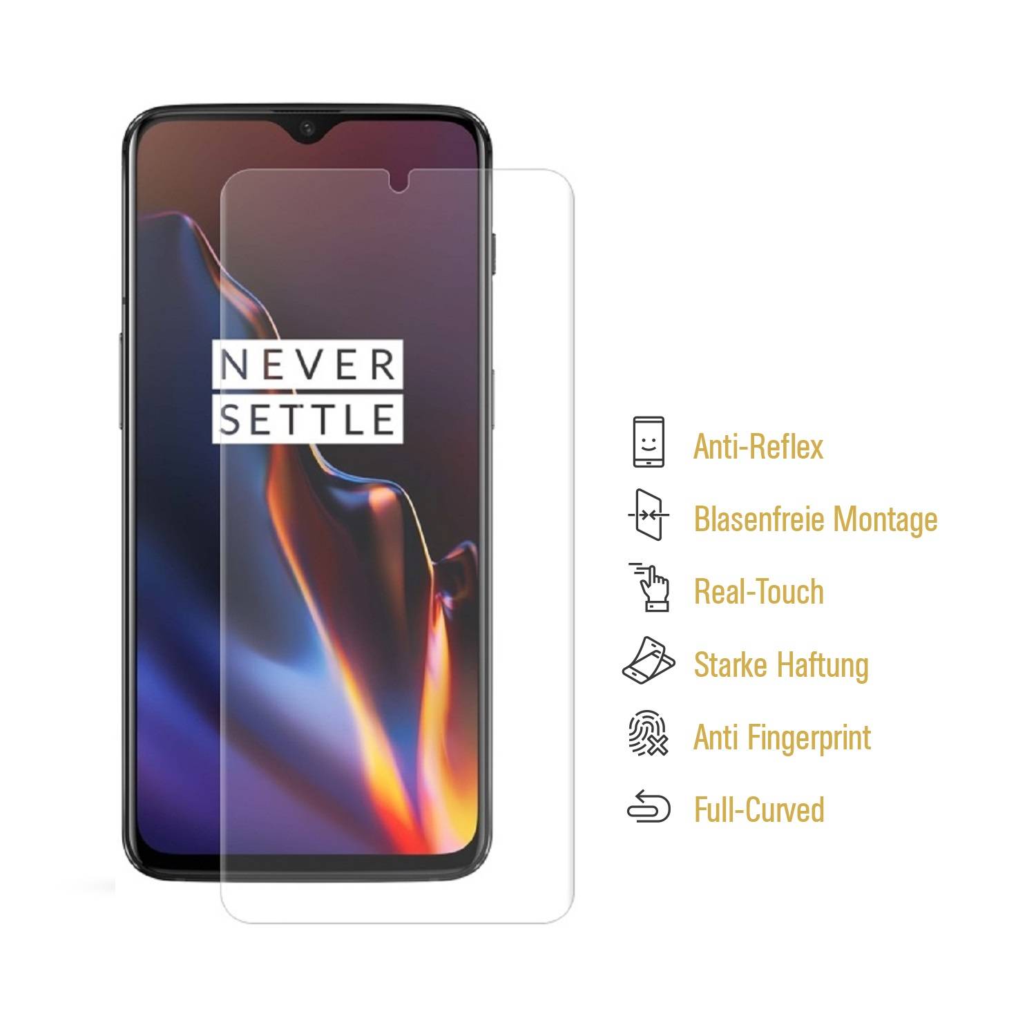 4x Displayfolie für OnePlus 7 FULL COVER Displayschutzfolie ANTI-REFLEX MATT
