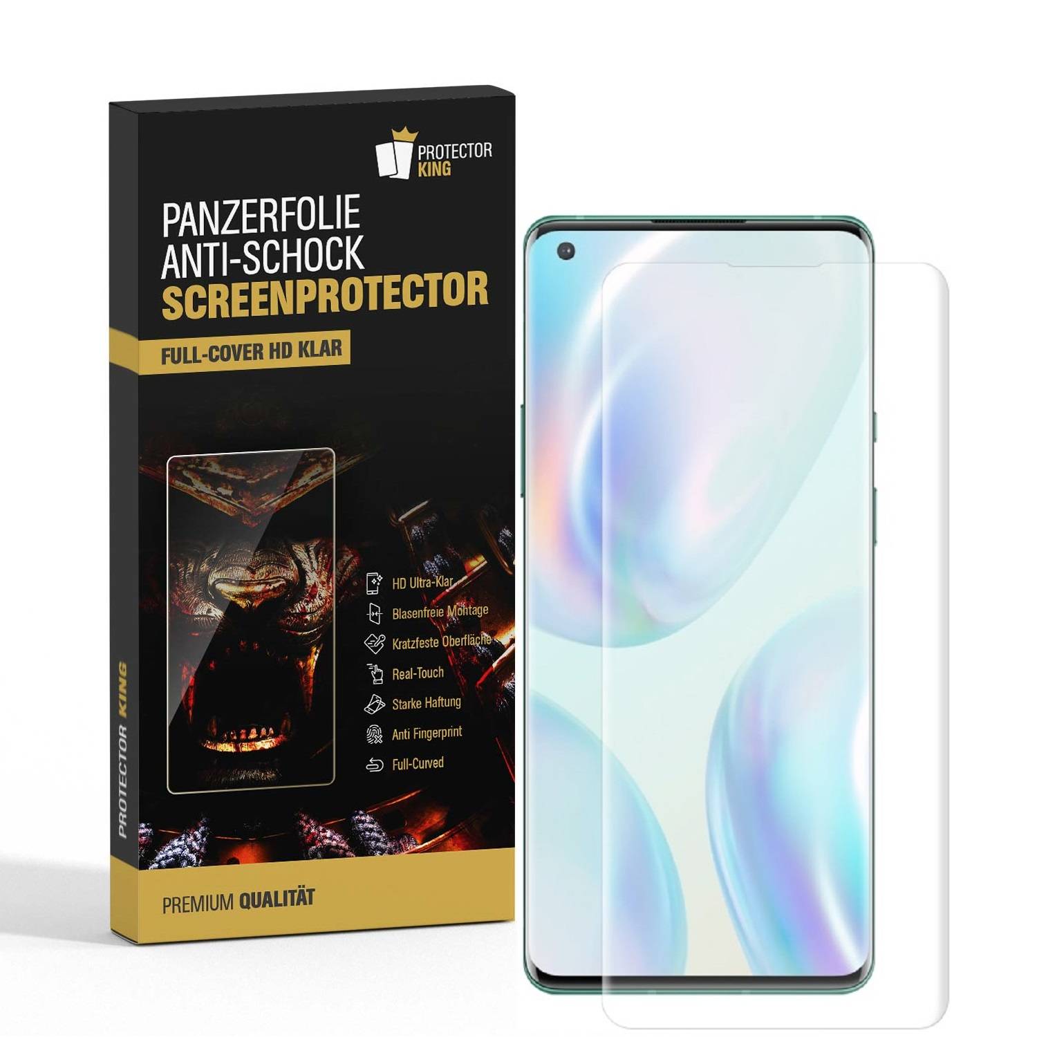 6x Panzerfolie für OnePlus 8 FULL COVER PET Displayschutz Displayfolie HD KLAR