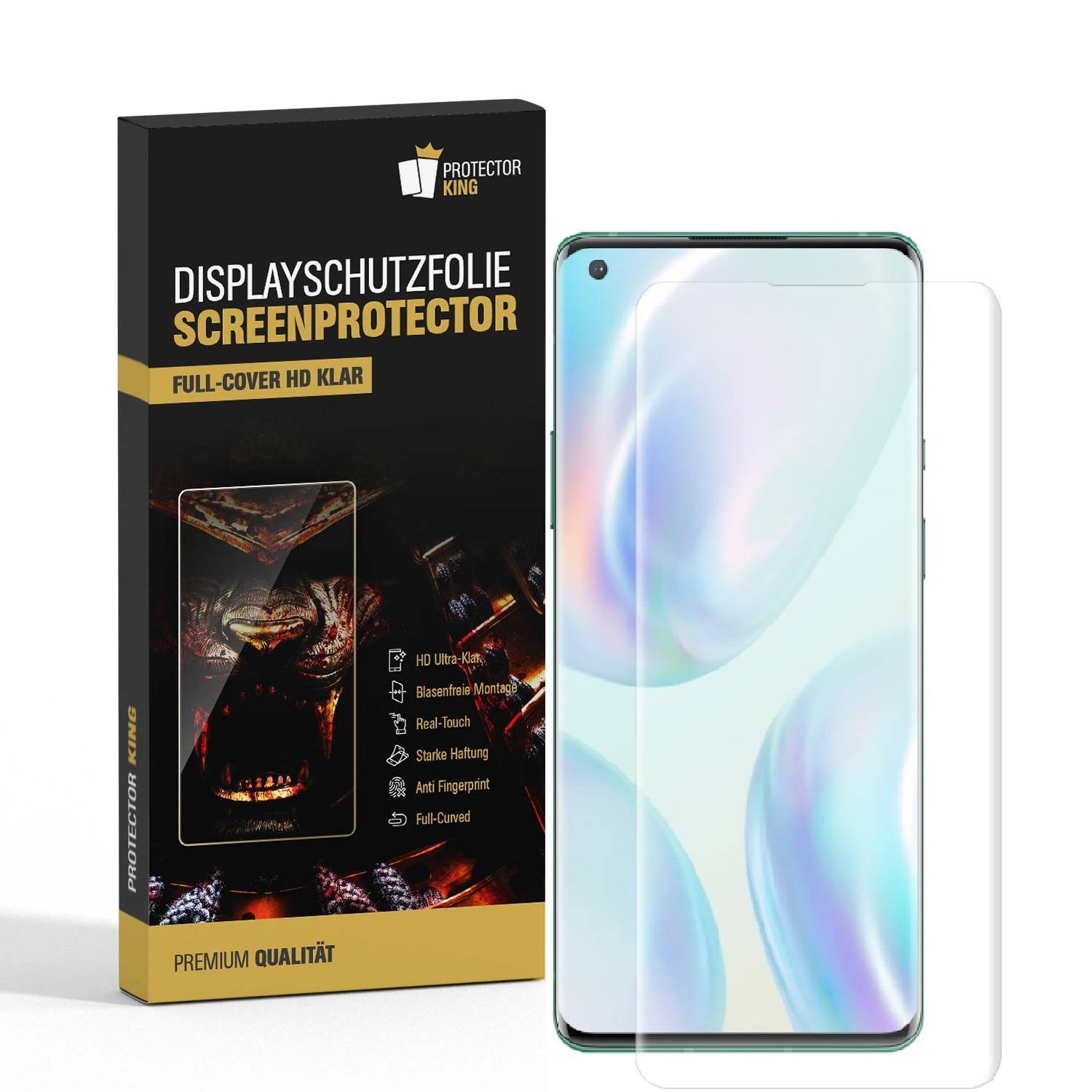2x Displayfolie für OnePlus 8 FULL COVER Displayschutz Displayfolie HD KLAR