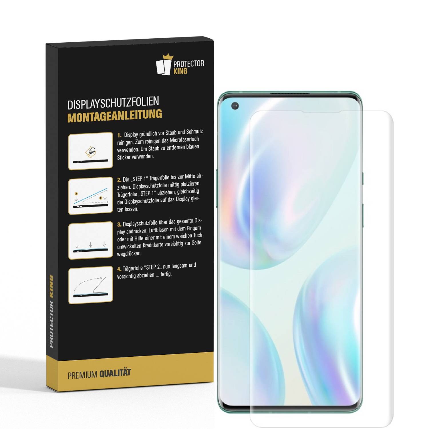4x Displayfolie für OnePlus 8 FULL COVER Displayschutz Displayfolie HD KLAR