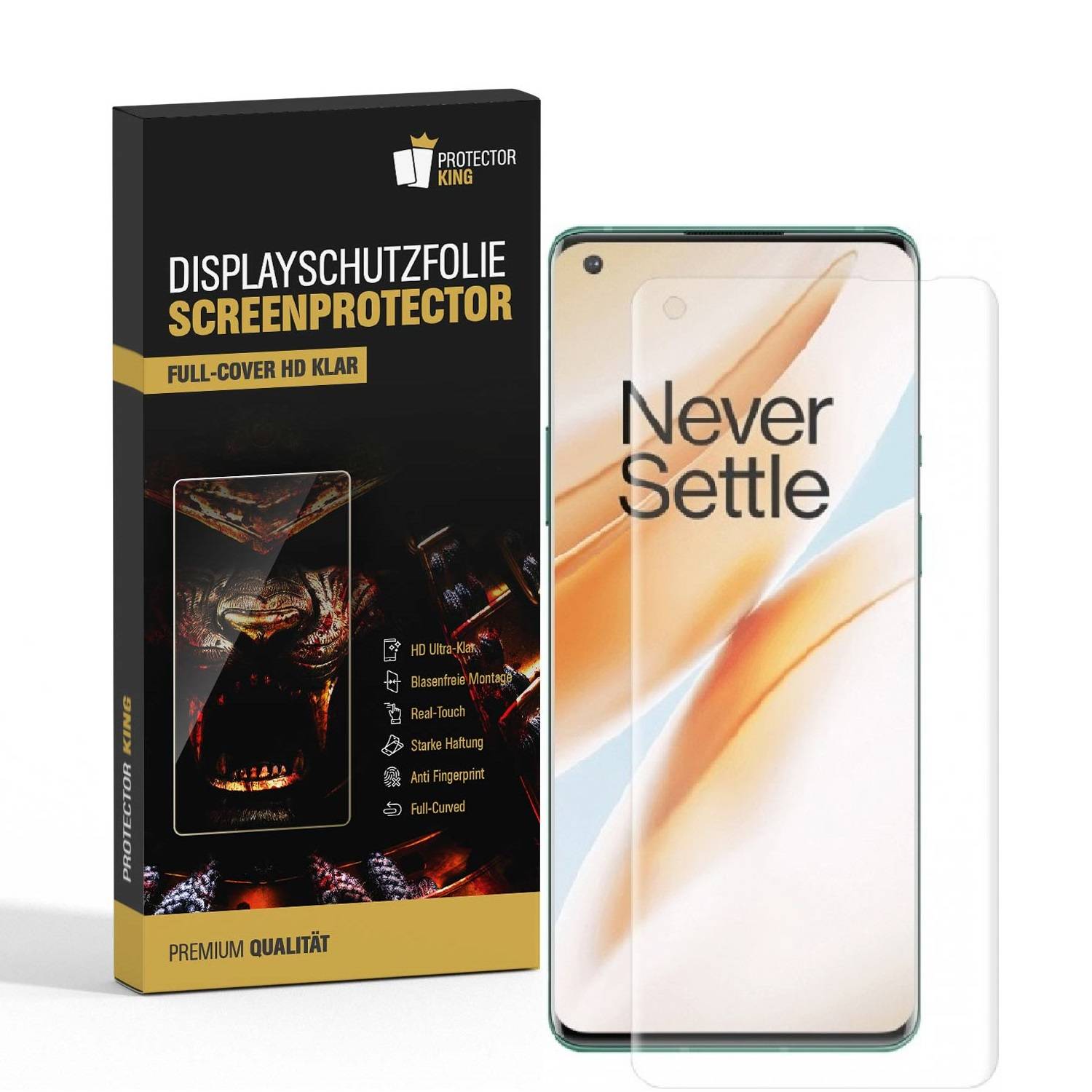 6x Displayfolie für OnePlus 8 Pro FULL COVER Displayschutz Schutzfolie HD KLAR