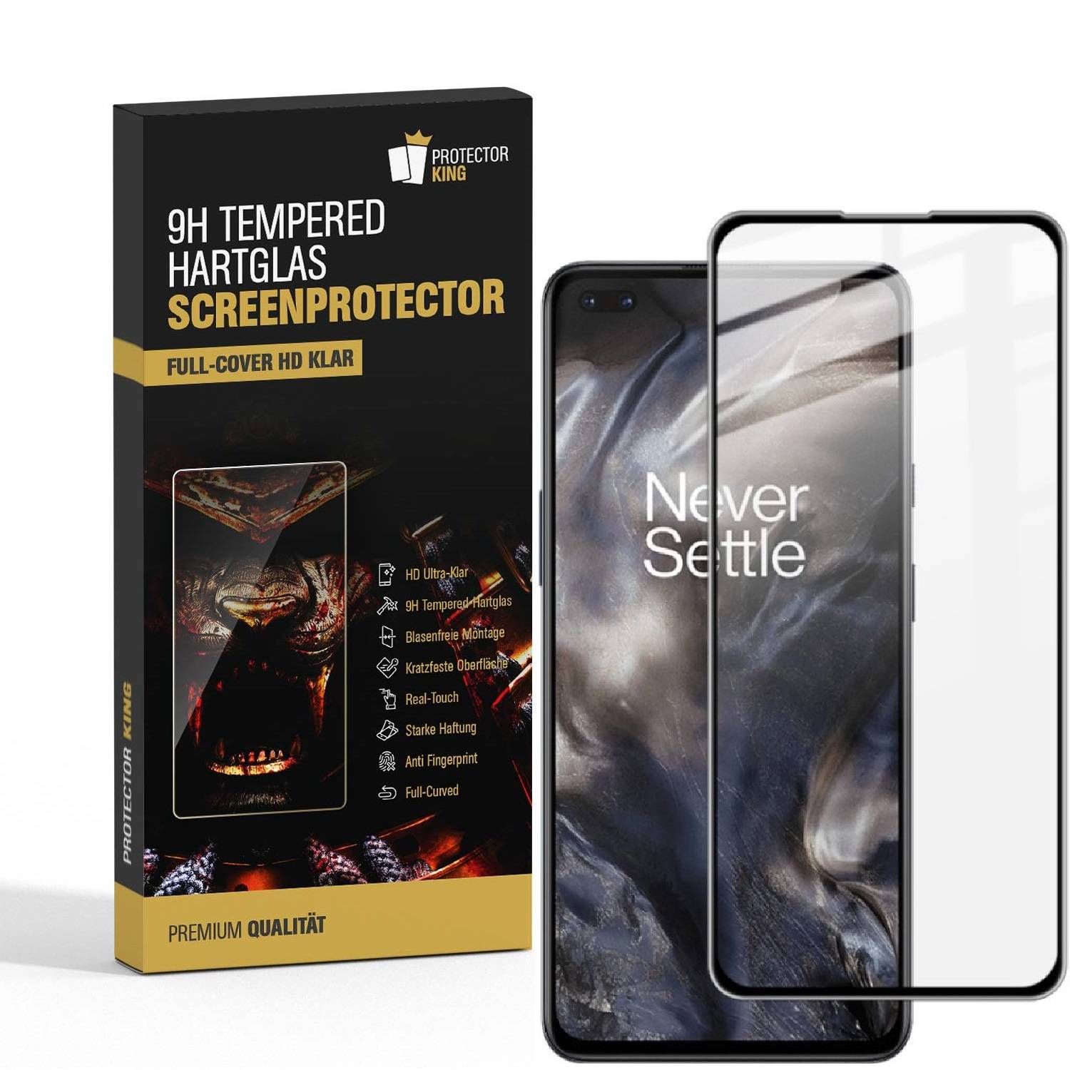 3x 9H Hartglas für OnePlus Nord FULL COVER Panzerfolie Displayschutz Schwarz Panzerglas Schutzglas Schutzfolie