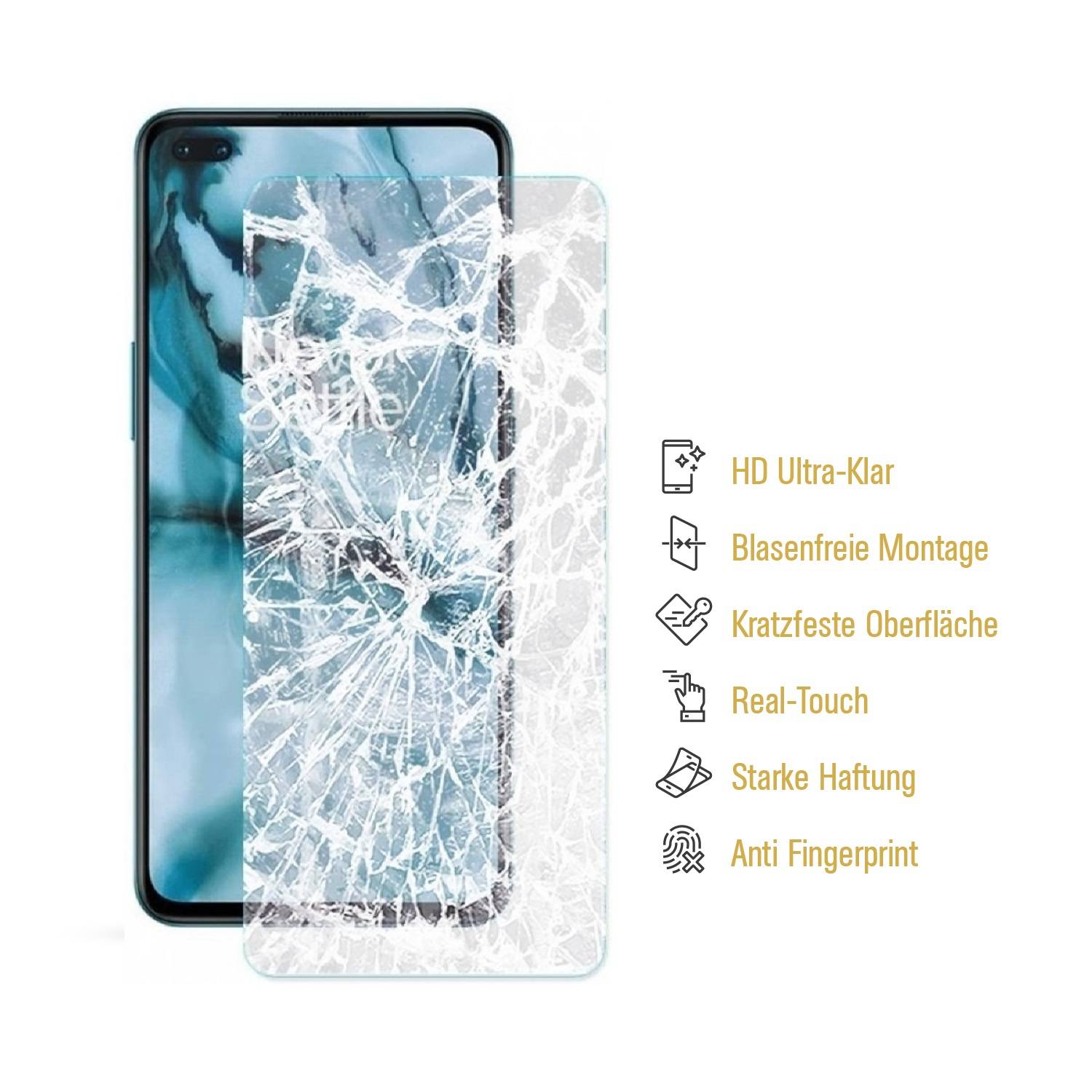 4x Panzerfolie für OnePlus Nord ANTI-SCHOCK Displayschutzfolie HD KLAR