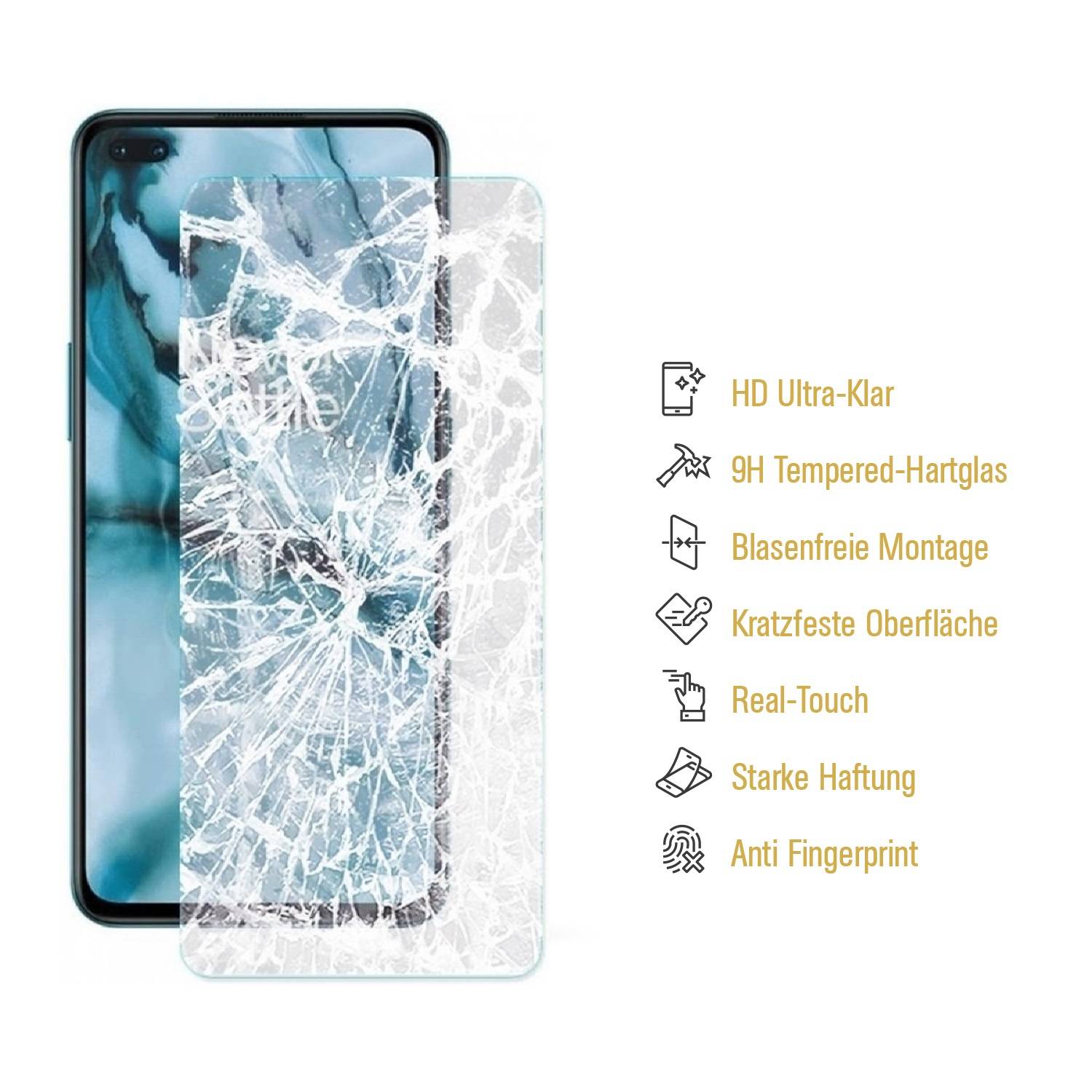 6x 9H Hartglas für OnePlus Nord Panzerfolie Displayschutz HD KLAR Panzerglas Schutzglas Schutzfolie