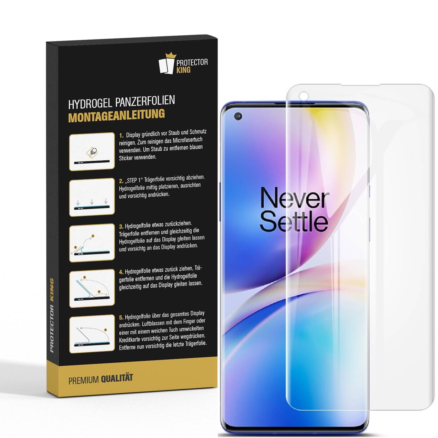 4x Hydropanzerglas für Oneplus 8 Pro HD KLAR FLEXIBLER Displayschutz Schutzglas Hydrogelglas Displayglas Glasfolie Hybridschutzglas