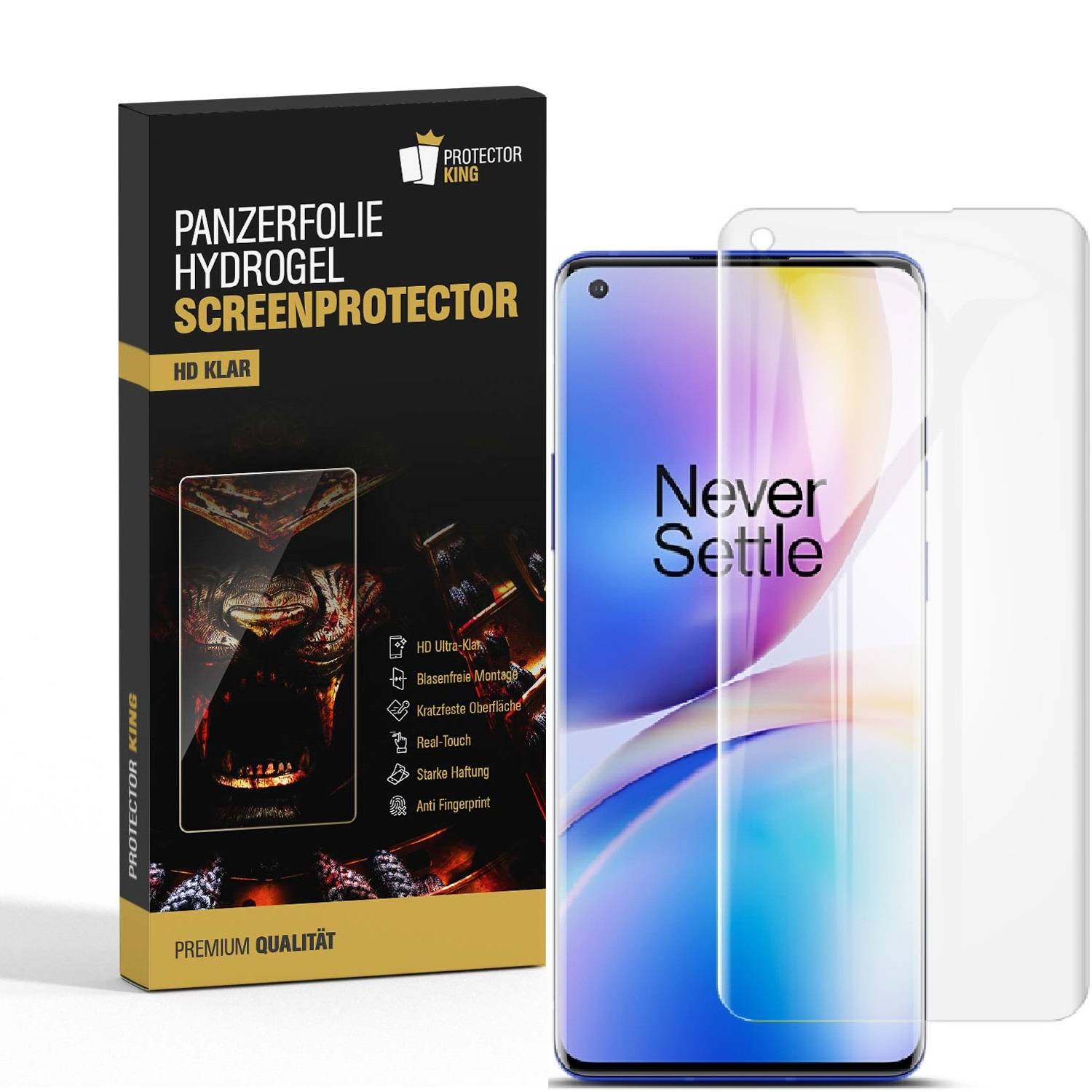 4x Hydropanzerglas für Oneplus 8 Pro HD KLAR FLEXIBLER Displayschutz Schutzglas Hydrogelglas Displayglas Glasfolie Hybridschutzglas