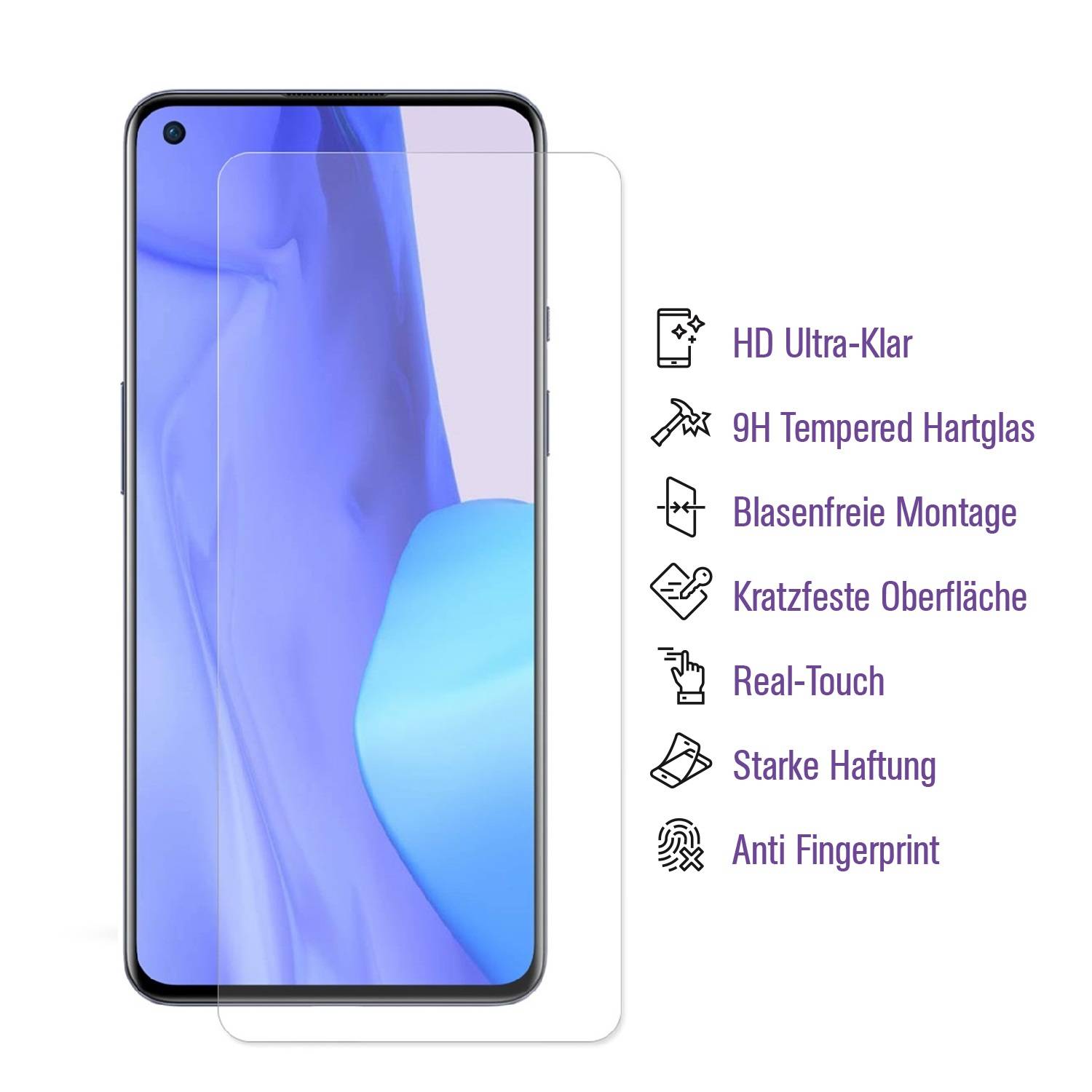 6x UV-Liquid 9H Panzerglas für OnePlus 9 3D KLAR echtes Tempered Panzerhartglas Schutzglas Displayschutz Panzerfolie Schutzfolie Screen Protector