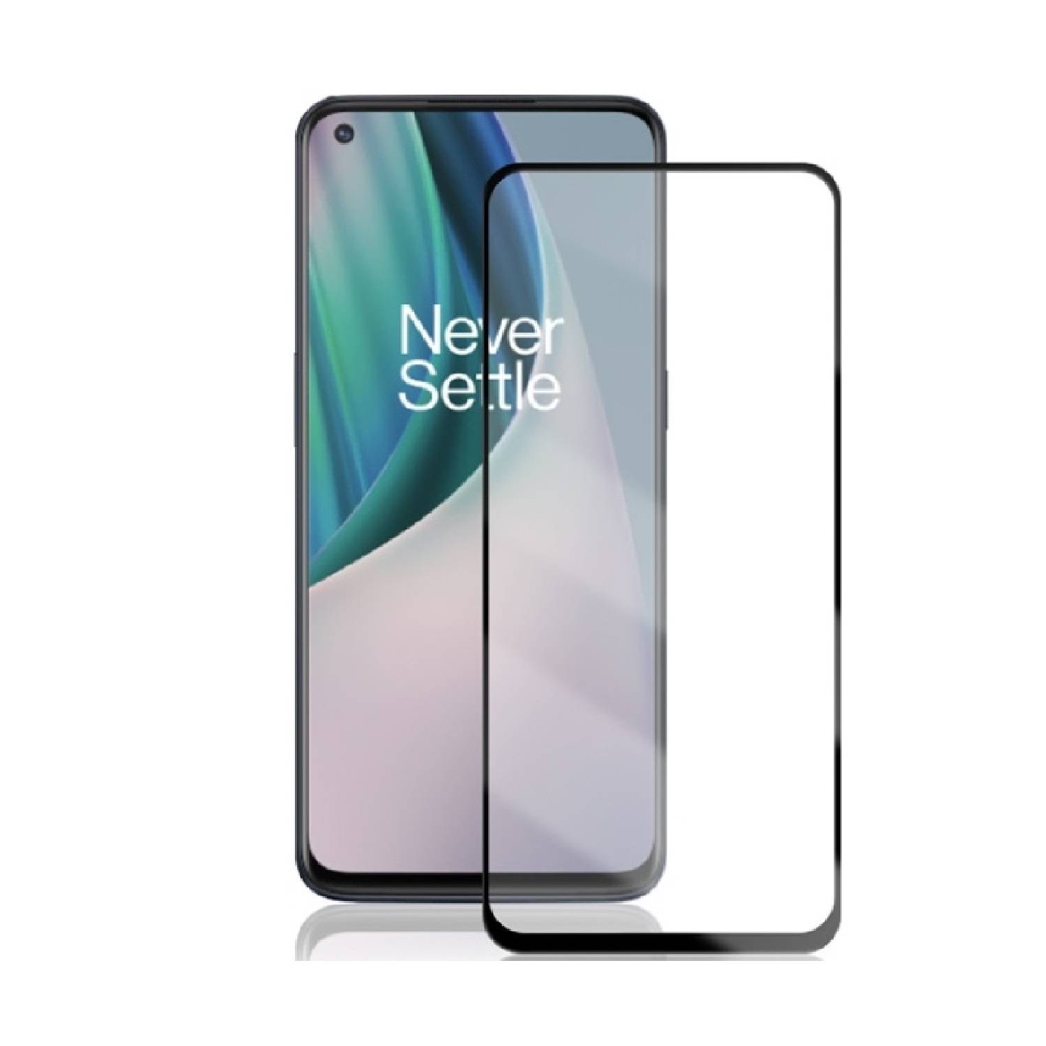 1x 9H Hartglas für OnePlus Nord N100 FULL COVER Panzerfolie Displayschutz SW KLAR Panzerglas Schutzglas