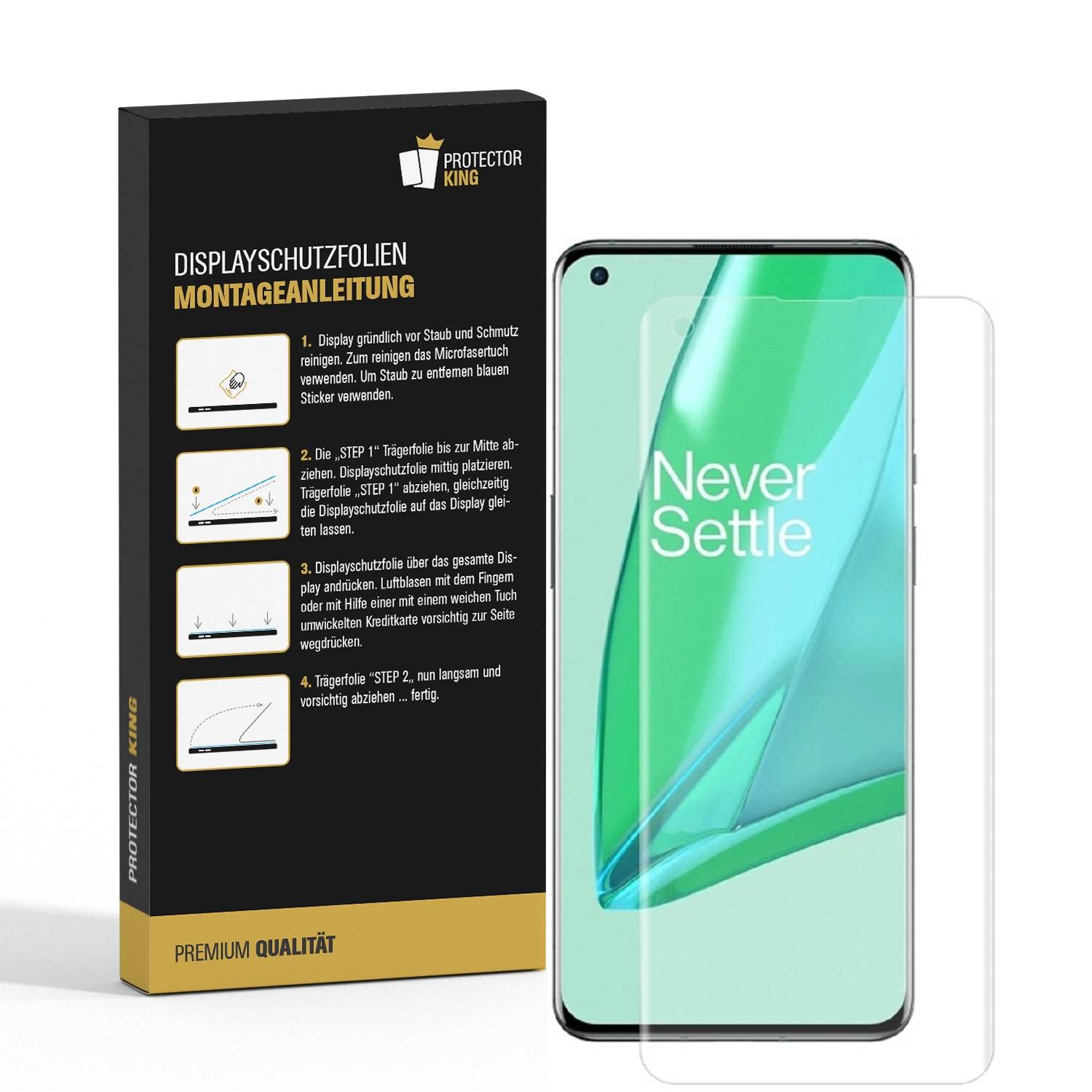 2x Panzerfolie für OnePlus 9 FULL COVER PET Displayschutz Schutzfolie HD KLAR