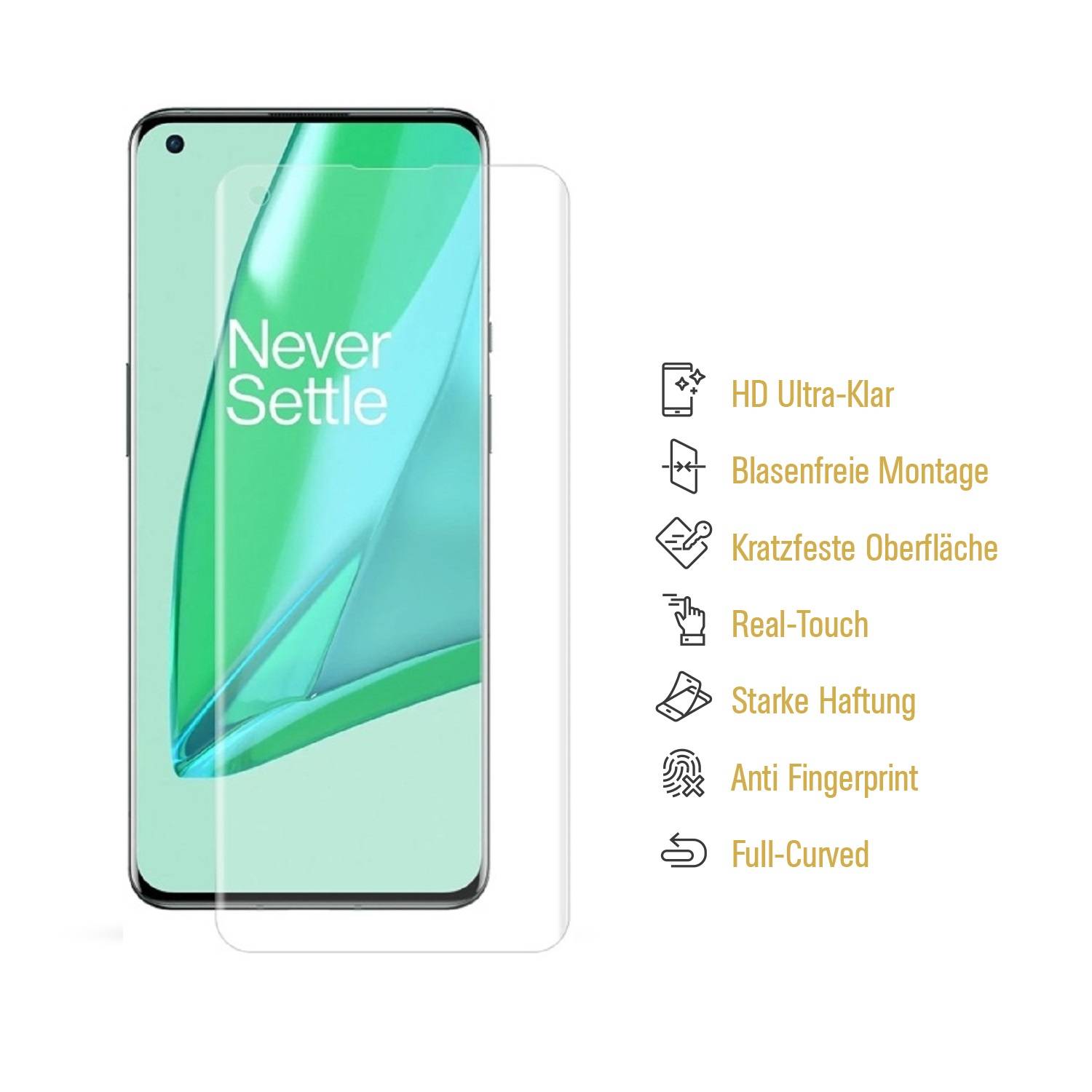 2x Panzerfolie für OnePlus 9 Pro FULL COVER Displayschutzfolie HD KLAR