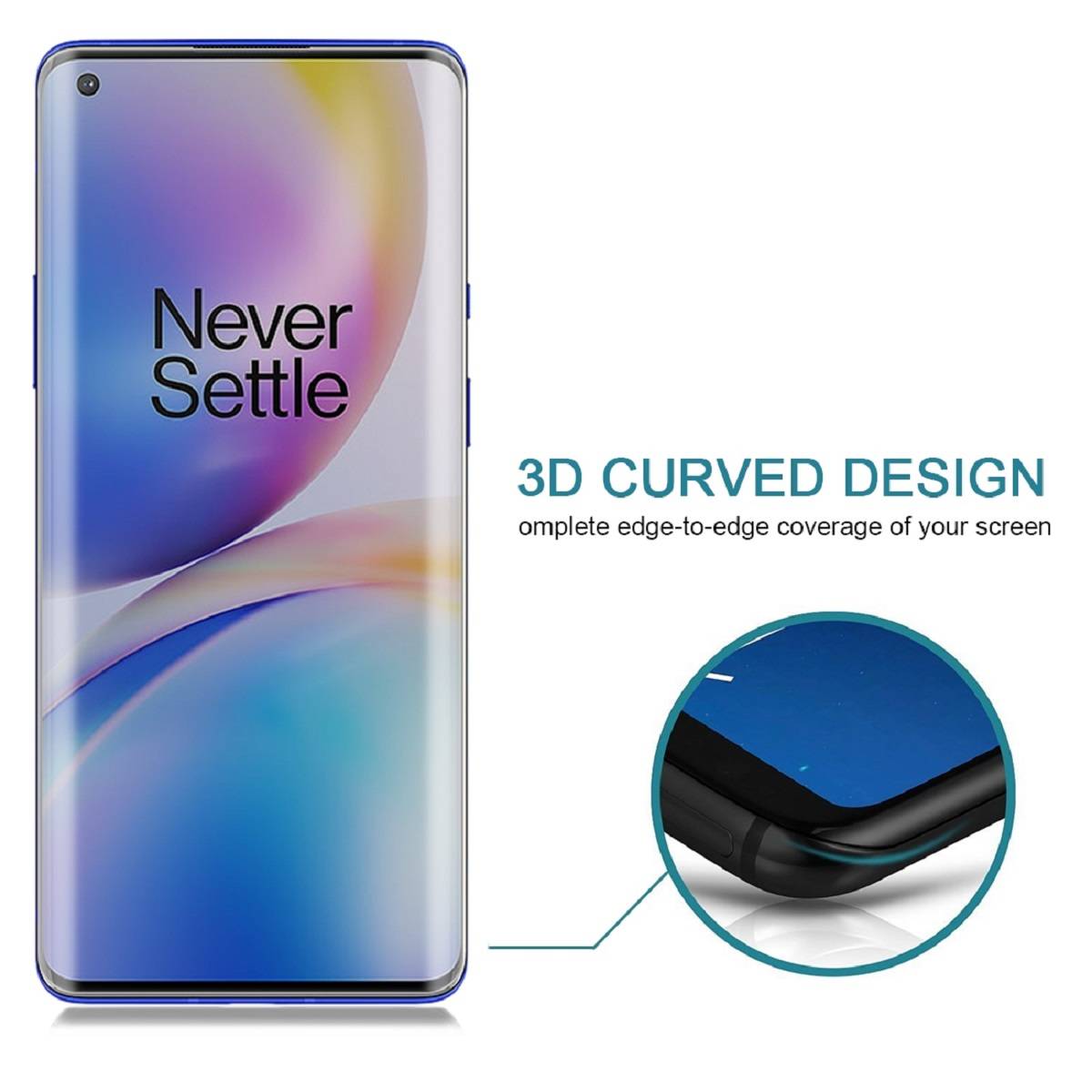 2x 9H Panzerglas für OnePlus 8 Pro FULL CURVED PRIVACY ANTY-SPY Displayschutz Panzerfolie Schutzfolie Hartglas Schutzglas Displayglas Tempered